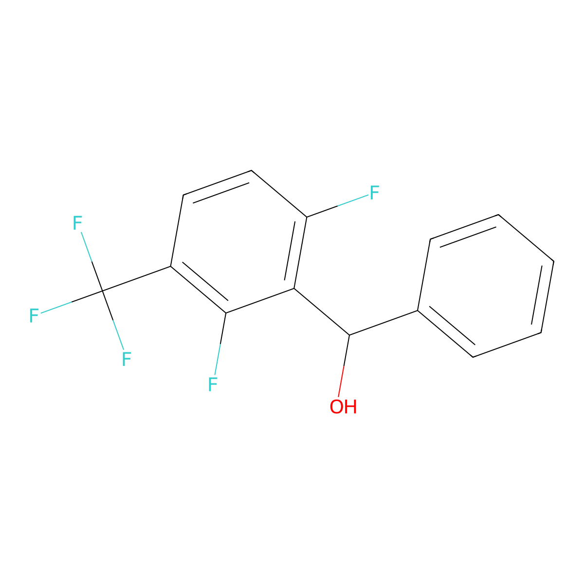 (2,6-Difluoro-3-(trifluoromethyl)phenyl)(phenyl)methanol molecular structure, CAS 3002516-89-1