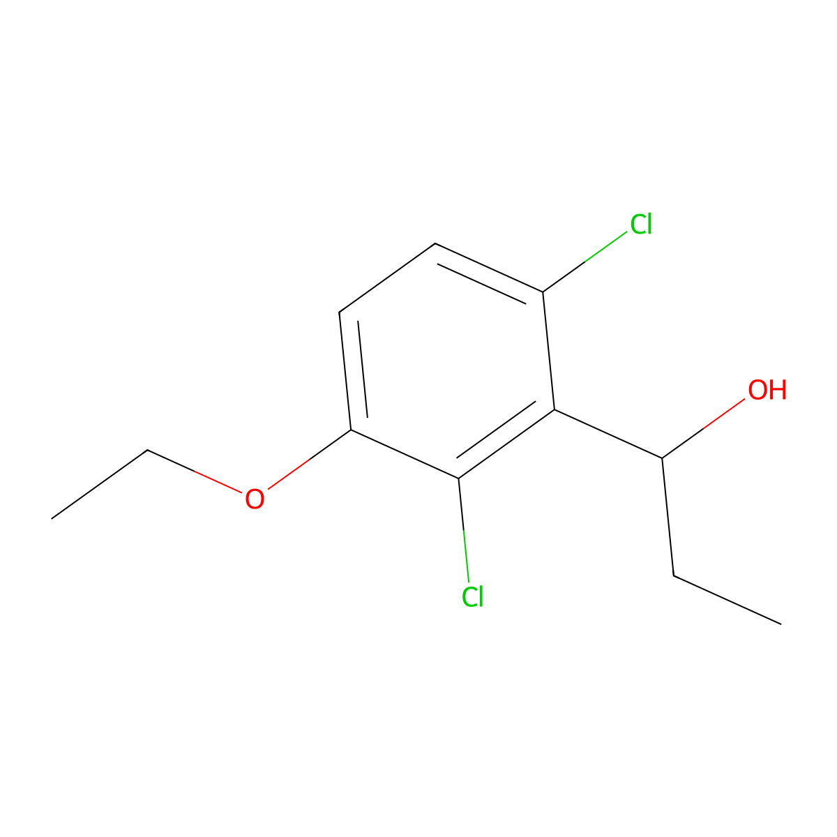 1-(2,6-Dichloro-3-ethoxyphenyl)propan-1-ol molecular structure, CAS 3002517-26-9
