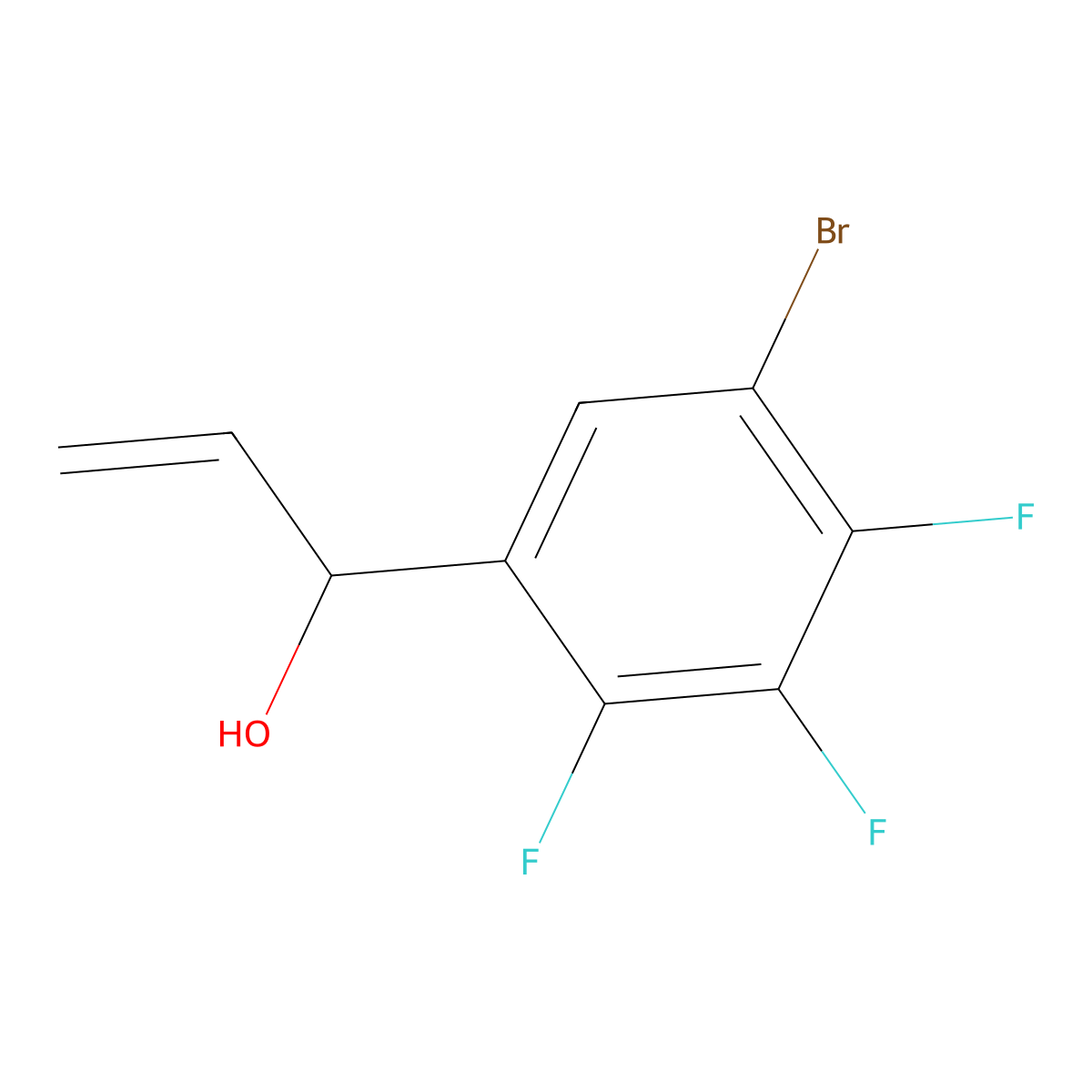 1-(5-Bromo-2,3,4-trifluorophenyl)prop-2-en-1-ol molecular structure, CAS 3002517-79-2