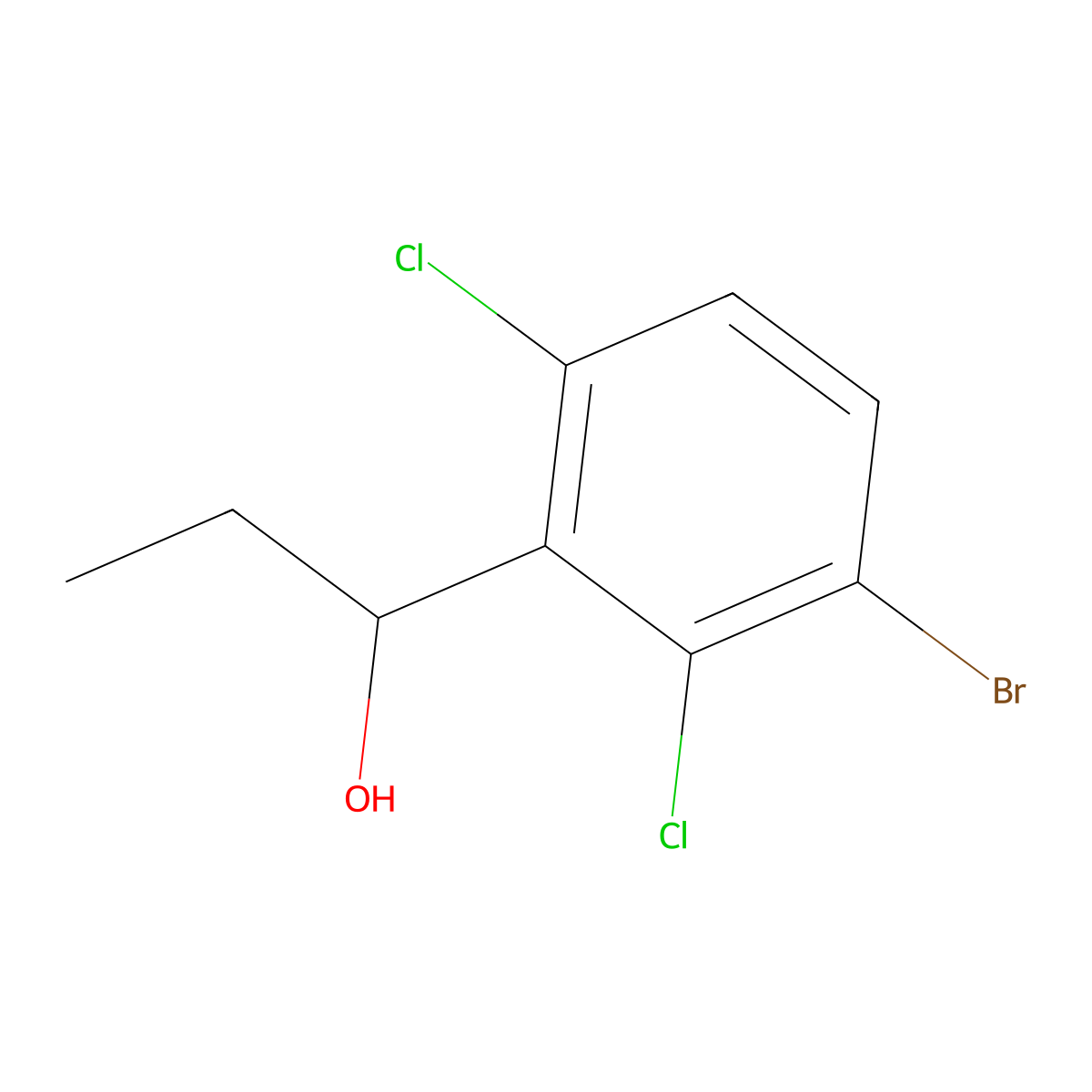 1-(3-Bromo-2,6-dichlorophenyl)propan-1-ol molecular structure, CAS 3002518-49-9