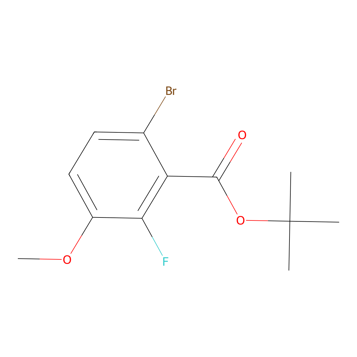Tert-butyl 6-bromo-2-fluoro-3-methoxybenzoate molecular structure, CAS 3002518-69-3