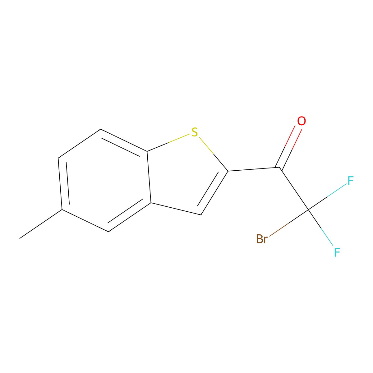 2-Bromo-2,2-difluoro-1-(5-methylbenzo[b]thiophen-2-yl)ethanone molecular structure, CAS 3002519-14-1