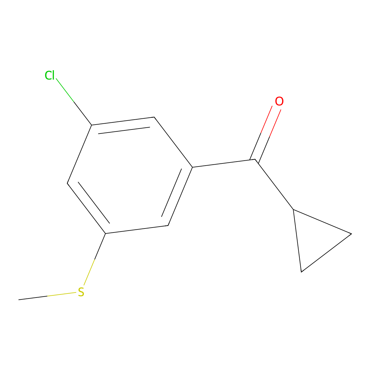 (3-Chloro-5-(methylthio)phenyl)(cyclopropyl)methanone molecular structure, CAS 3002519-26-5
