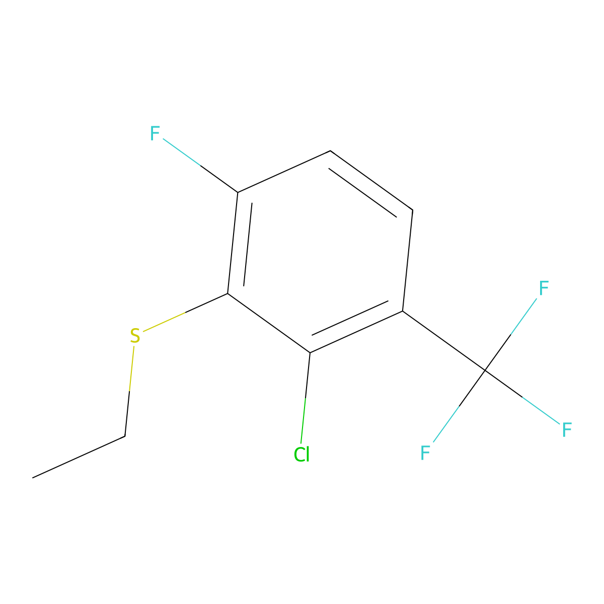 (2-Chloro-6-fluoro-3-(trifluoromethyl)phenyl)(ethyl)sulfane molecular structure, CAS 3002519-31-2