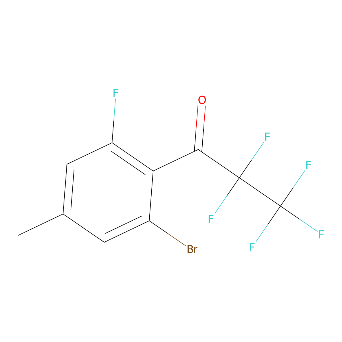 1-(2-Bromo-6-fluoro-4-methylphenyl)-2,2,3,3,3-pentafluoropropan-1-one molecular structure, CAS 3002520-08-0