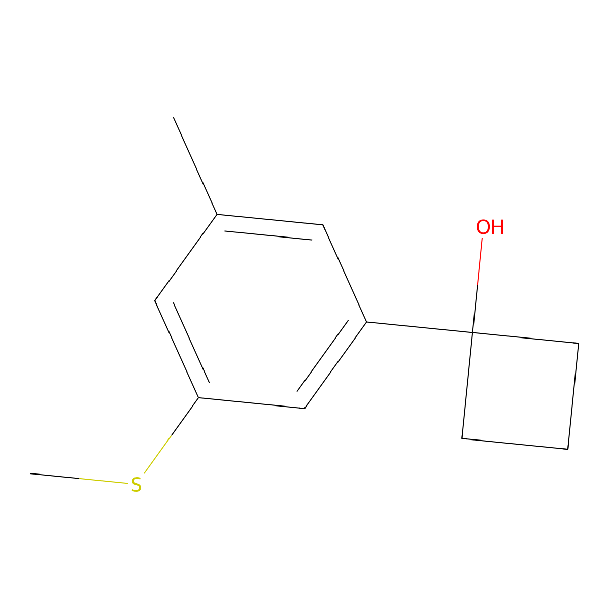 1-(3-Methyl-5-(methylthio)phenyl)cyclobutanol molecular structure, CAS 3002520-27-3