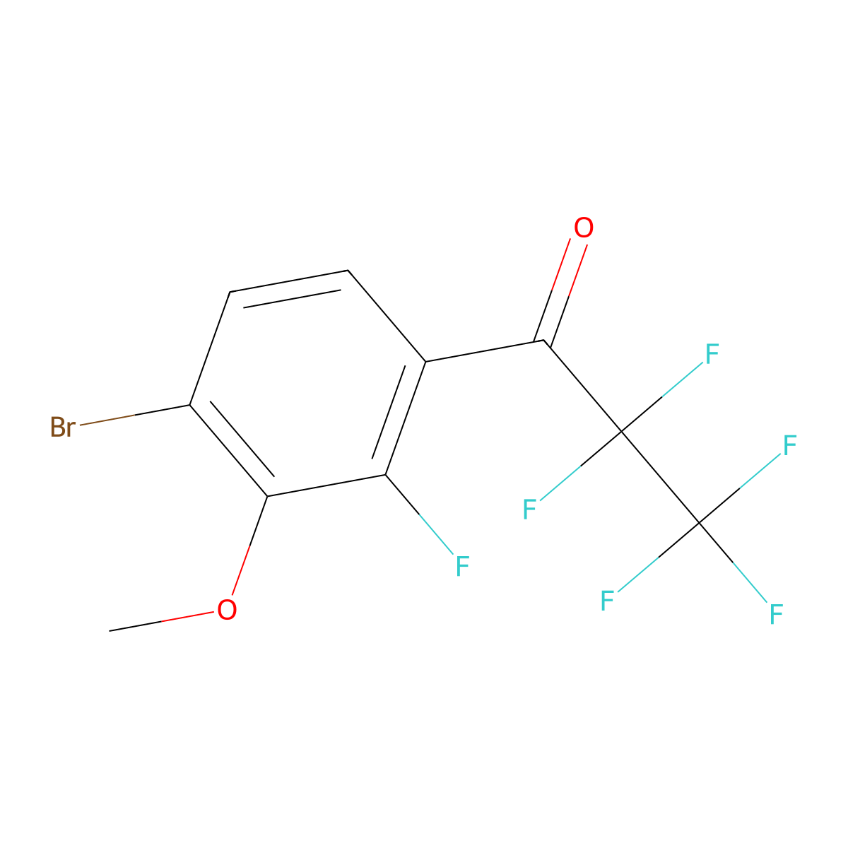 1-(4-Bromo-2-fluoro-3-methoxyphenyl)-2,2,3,3,3-pentafluoropropan-1-one molecular structure, CAS 3002520-49-9