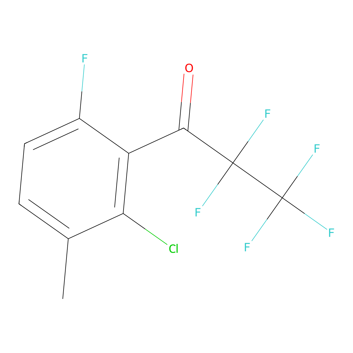 1-(2-Chloro-6-fluoro-3-methylphenyl)-2,2,3,3,3-pentafluoropropan-1-one molecular structure, CAS 3002521-13-0