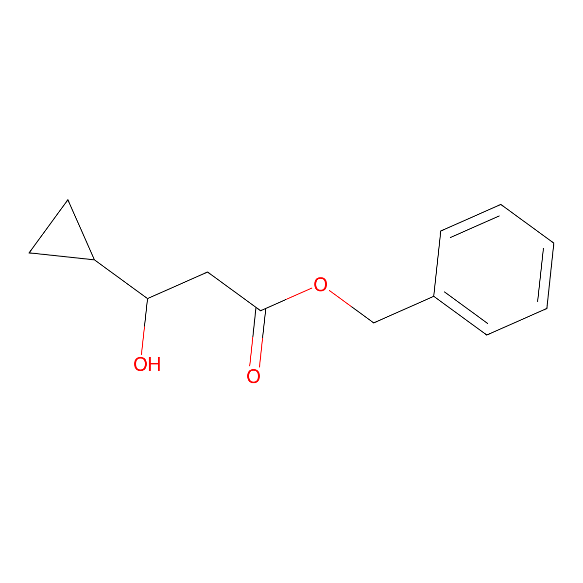 Benzyl 3-cyclopropyl-3-hydroxypropanoate molecular structure, CAS 3002521-15-2