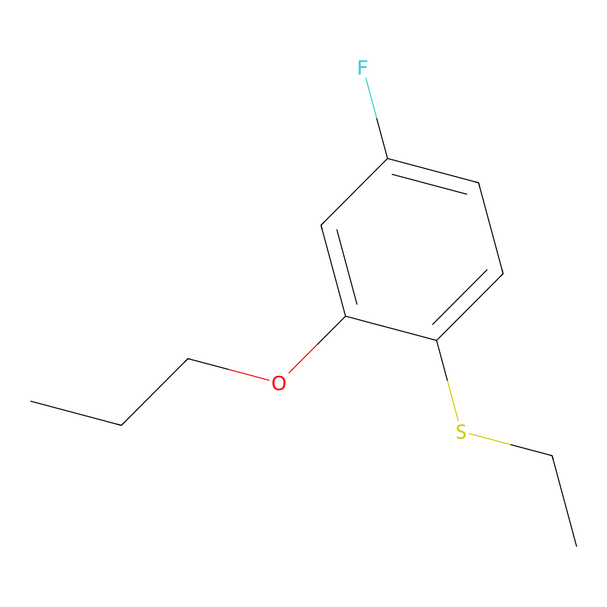 Ethyl(4-fluoro-2-propoxyphenyl)sulfane molecular structure, CAS 3002521-41-4