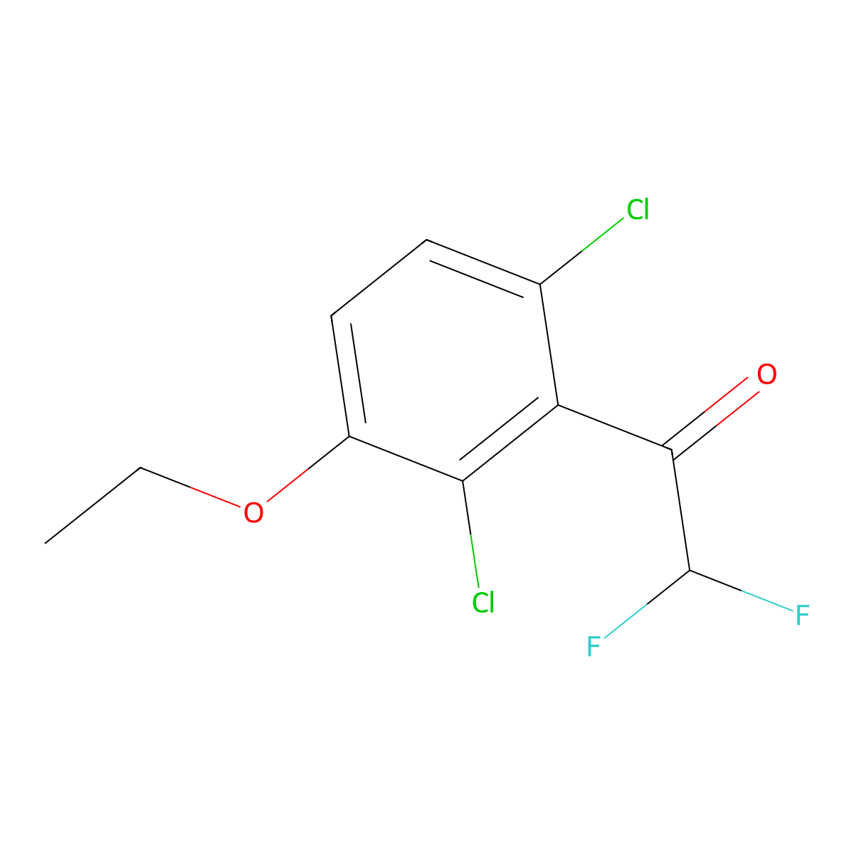 1-(2,6-Dichloro-3-ethoxyphenyl)-2,2-difluoroethanone molecular structure, CAS 3002521-48-1
