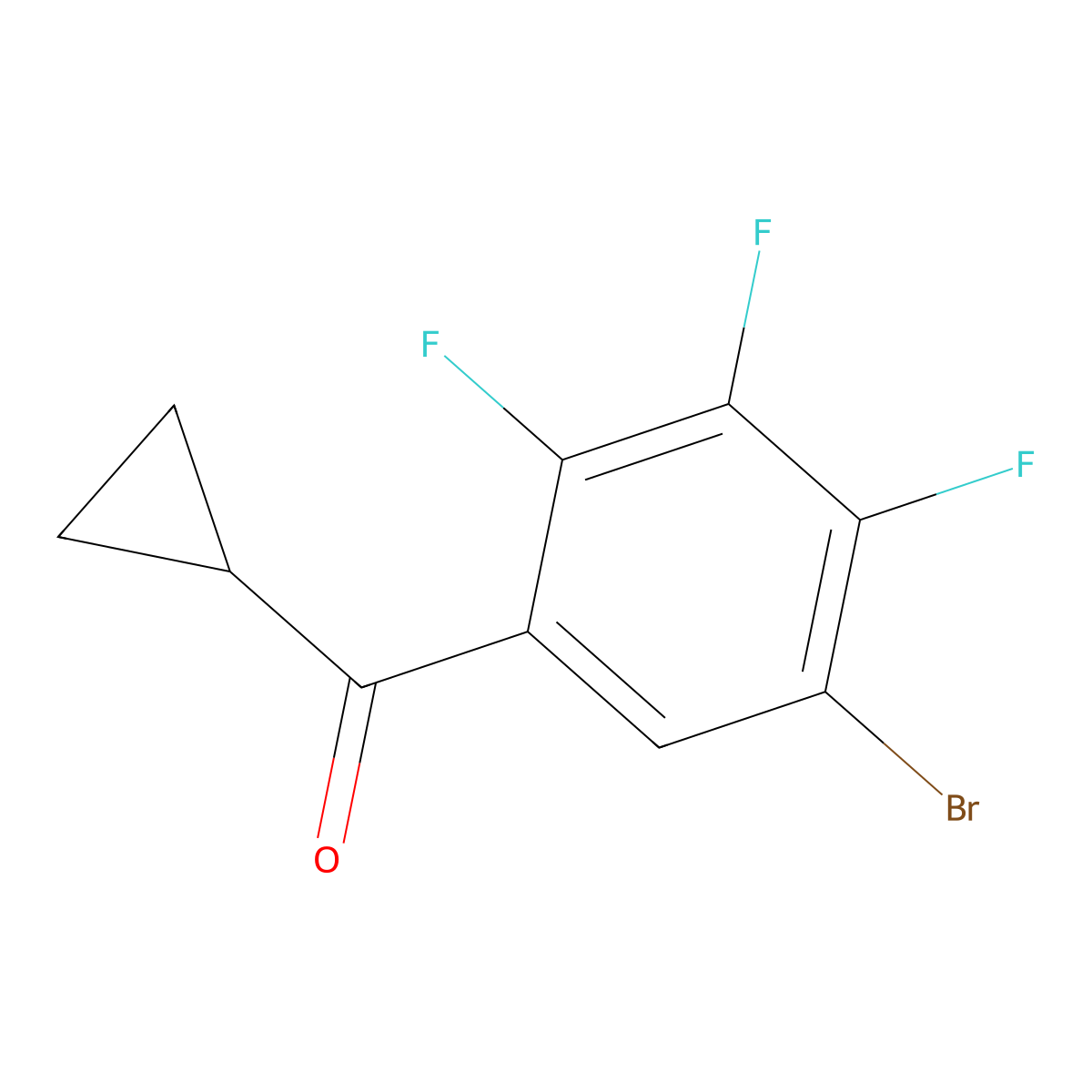 (5-Bromo-2,3,4-trifluorophenyl)(cyclopropyl)methanone molecular structure, CAS 3002522-00-8