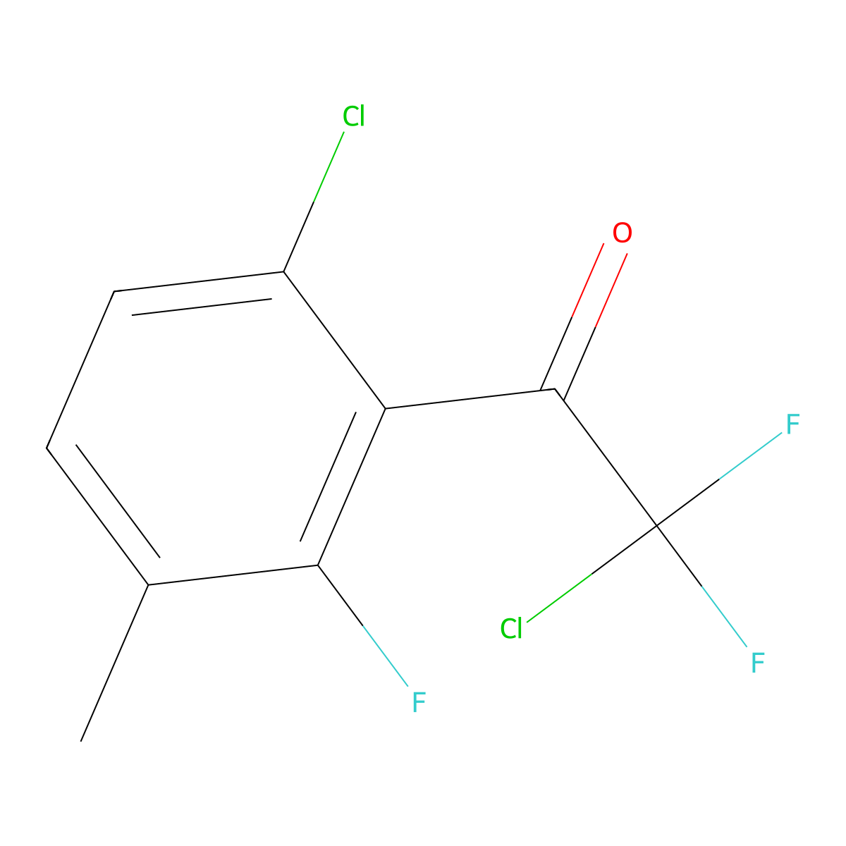 2-Chloro-1-(6-chloro-2-fluoro-3-methylphenyl)-2,2-difluoroethanone molecular structure, CAS 3002522-74-6