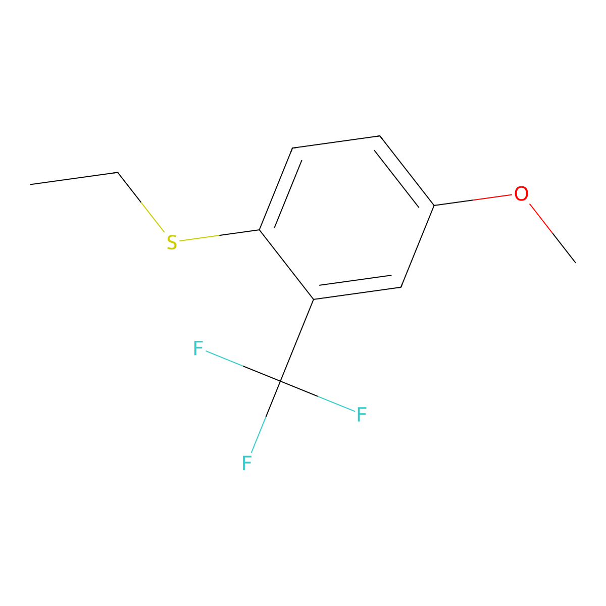 Ethyl(4-methoxy-2-(trifluoromethyl)phenyl)sulfane molecular structure, CAS 3002523-27-2