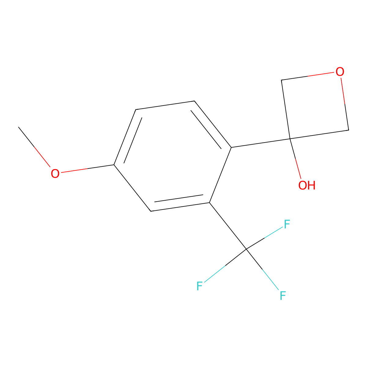3-(4-Methoxy-2-(trifluoromethyl)phenyl)oxetan-3-ol molecular structure, CAS 3002523-33-0