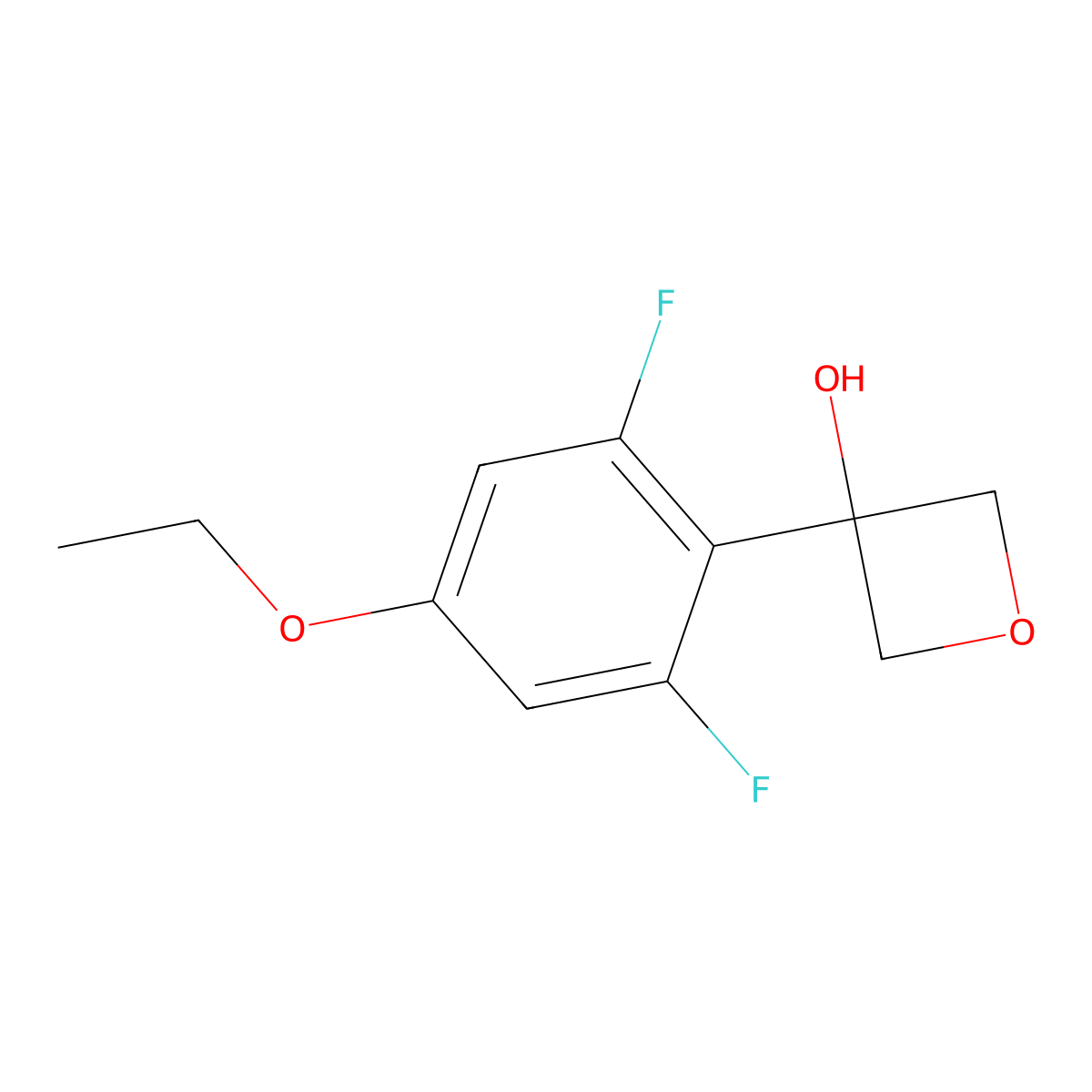 3-(4-Ethoxy-2,6-difluorophenyl)oxetan-3-ol molecular structure, CAS 3002523-74-9