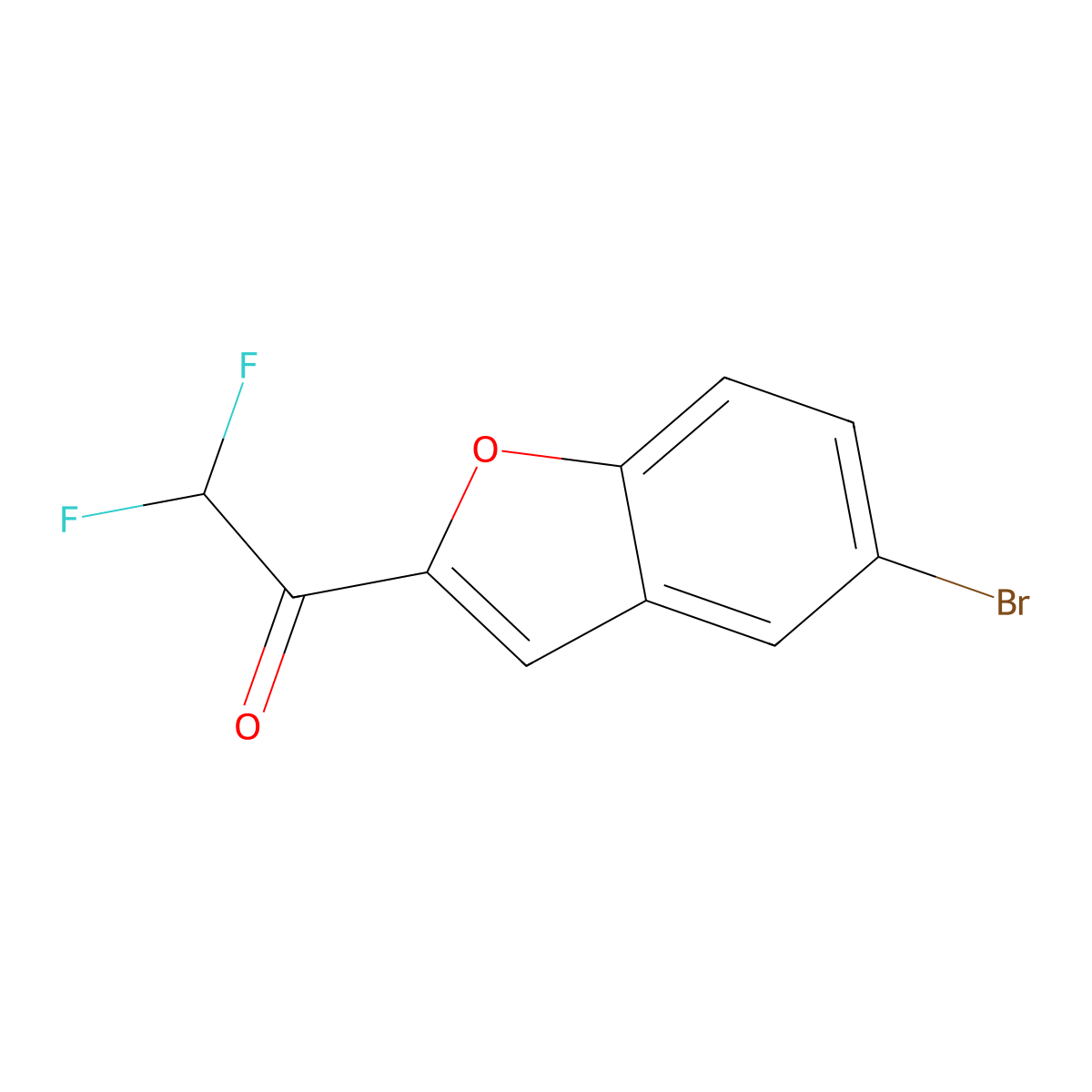 1-(5-BromobenZofuran-2-yl)-2,2-difluoroethanone molecular structure, CAS 3002523-85-2