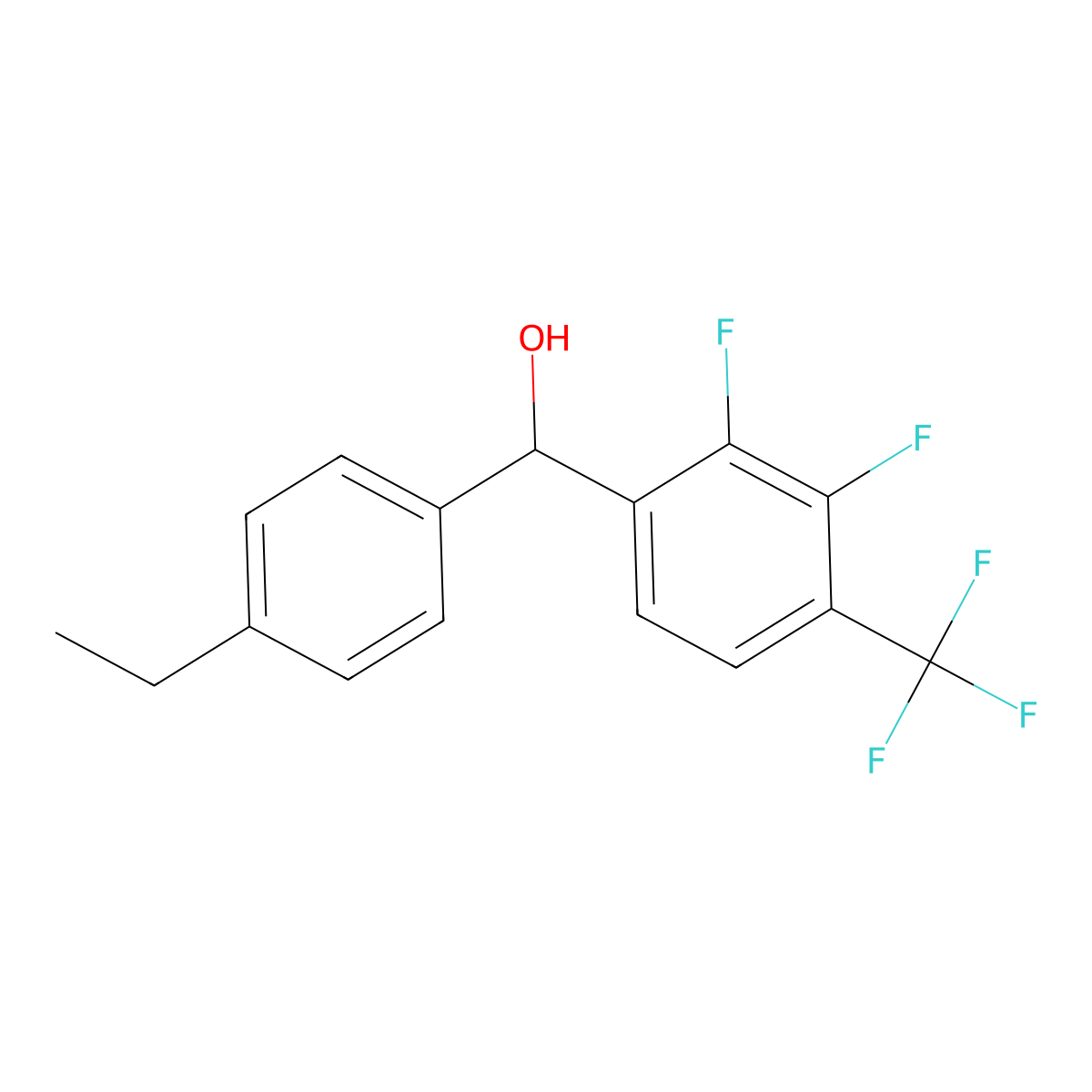 (2,3-Difluoro-4-(trifluoromethyl)phenyl)(4-ethylphenyl)methanol molecular structure, CAS 3002524-78-6