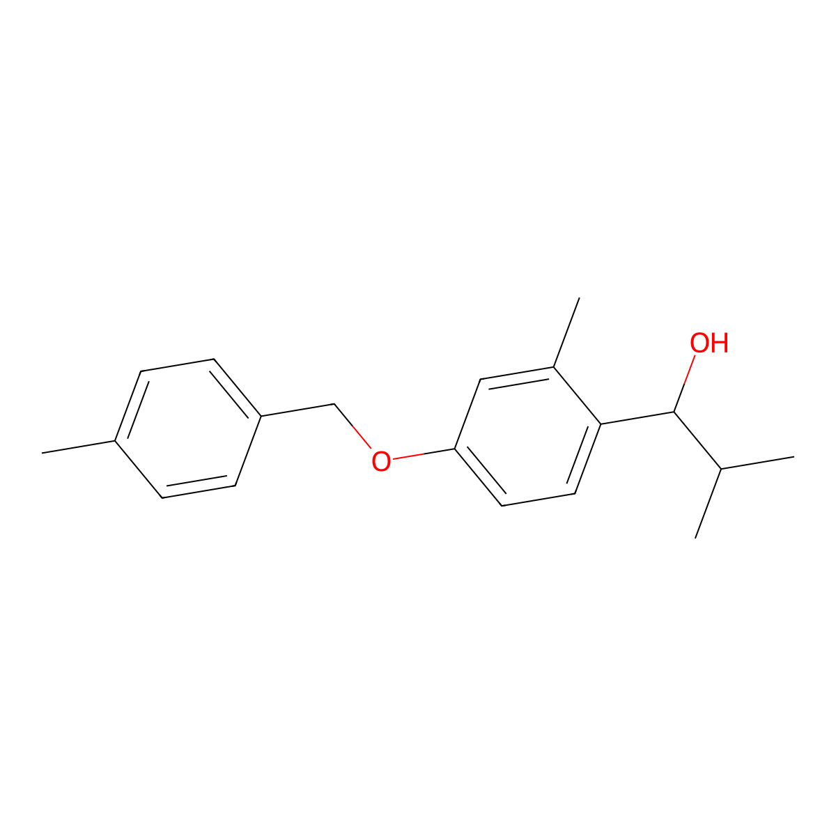 2-Methyl-1-(2-methyl-4-((4-methylbenzyl)oxy)phenyl)propan-1-ol molecular structure, CAS 3002526-33-9