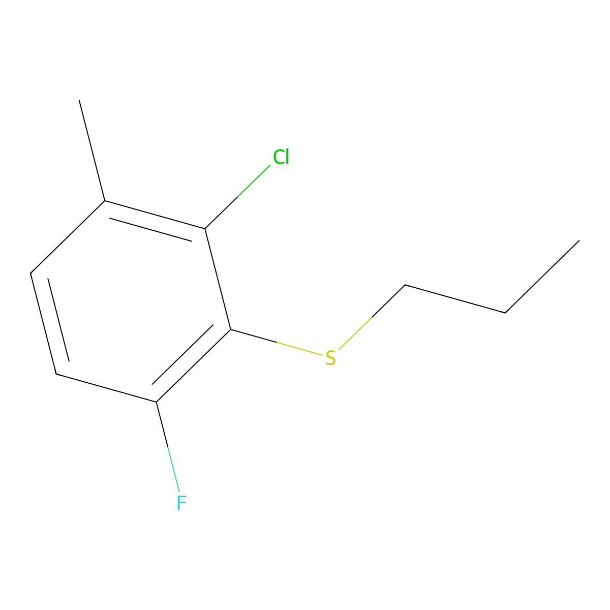 (2-Chloro-6-fluoro-3-methylphenyl)(propyl)sulfane molecular structure, CAS 3002526-48-6