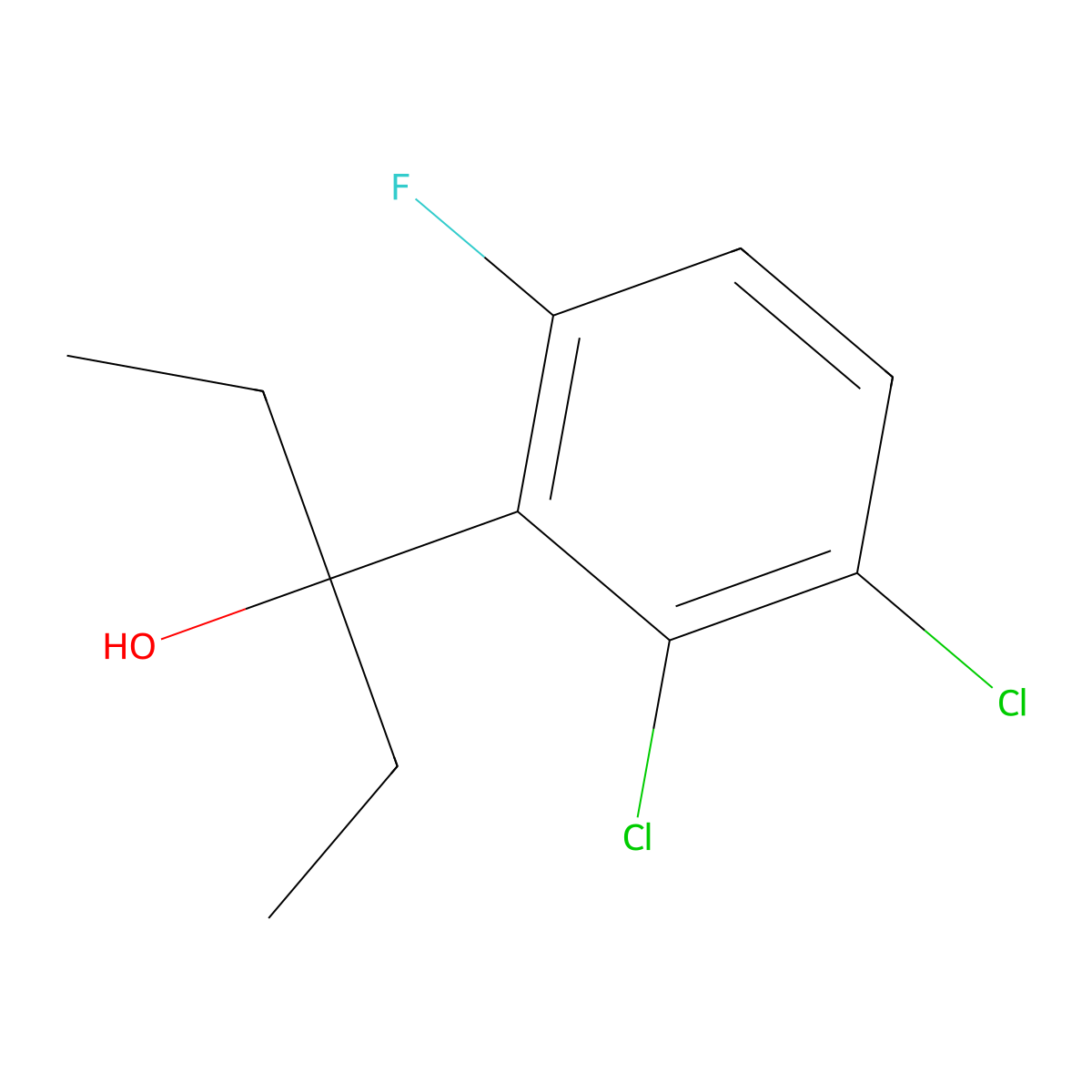 3-(2,3-Dichloro-6-fluorophenyl)pentan-3-ol molecular structure, CAS 3002526-78-2