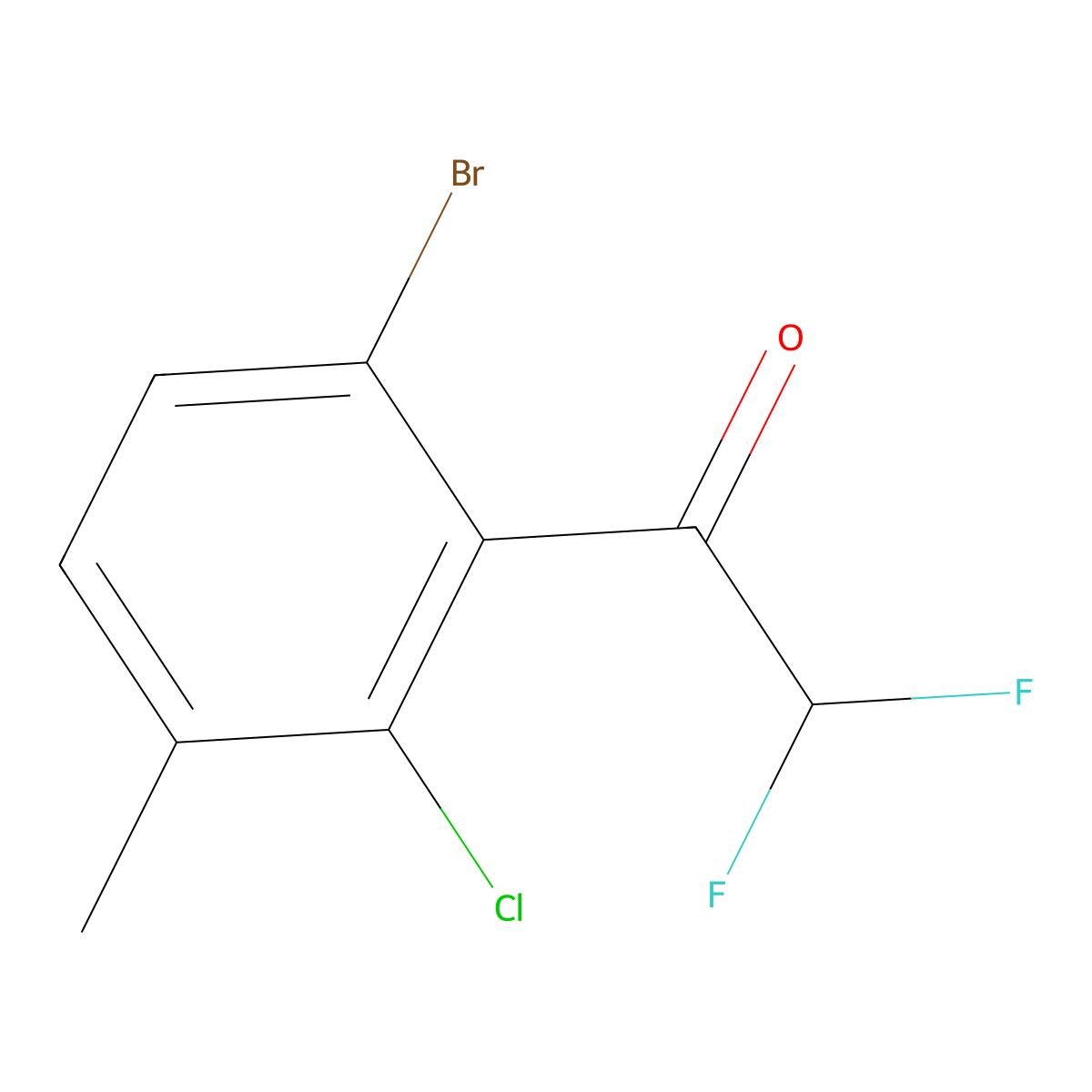 1-(6-Bromo-2-chloro-3-methylphenyl)-2,2-difluoroethanone molecular structure, CAS 3002527-79-6