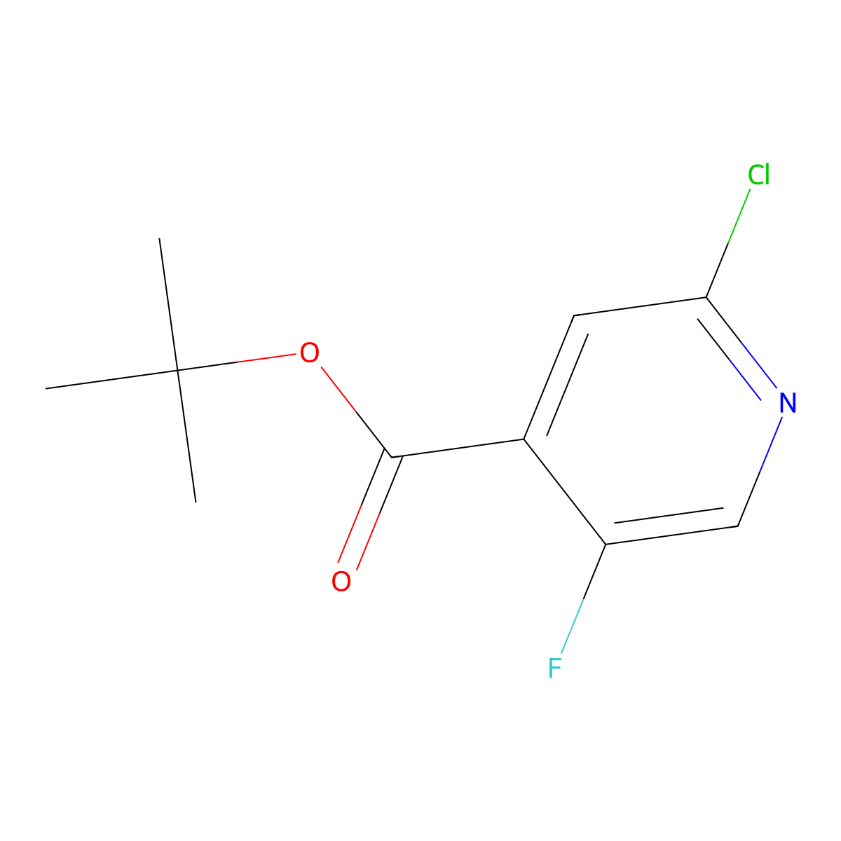 Tert-butyl 2-chloro-5-fluoroisonicotinate molecular structure, CAS 3002527-82-1