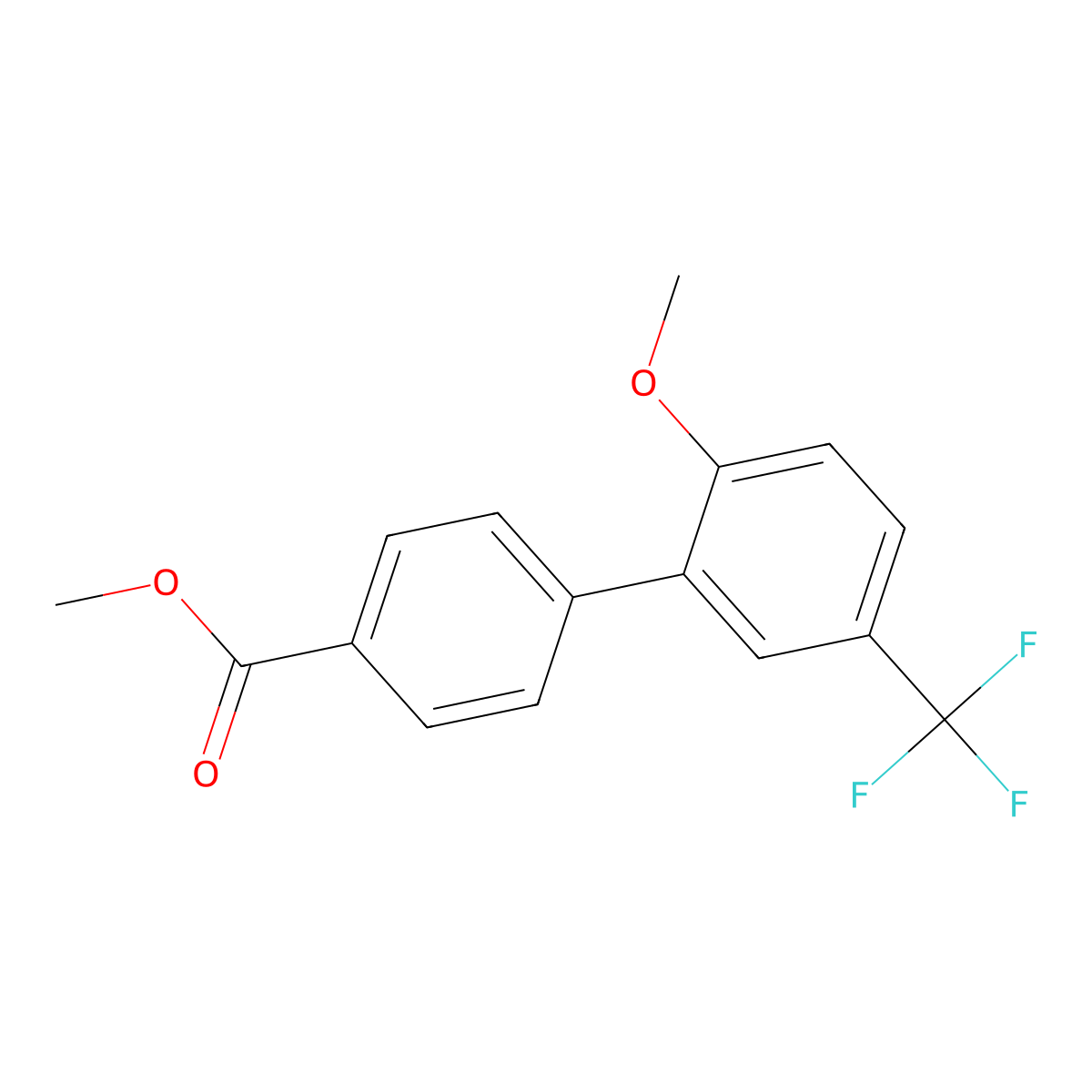 Methyl 2'-methoxy-5'-(trifluoromethyl)-[1,1'-biphenyl]-4-carboxylate molecular structure, CAS 3002527-96-7