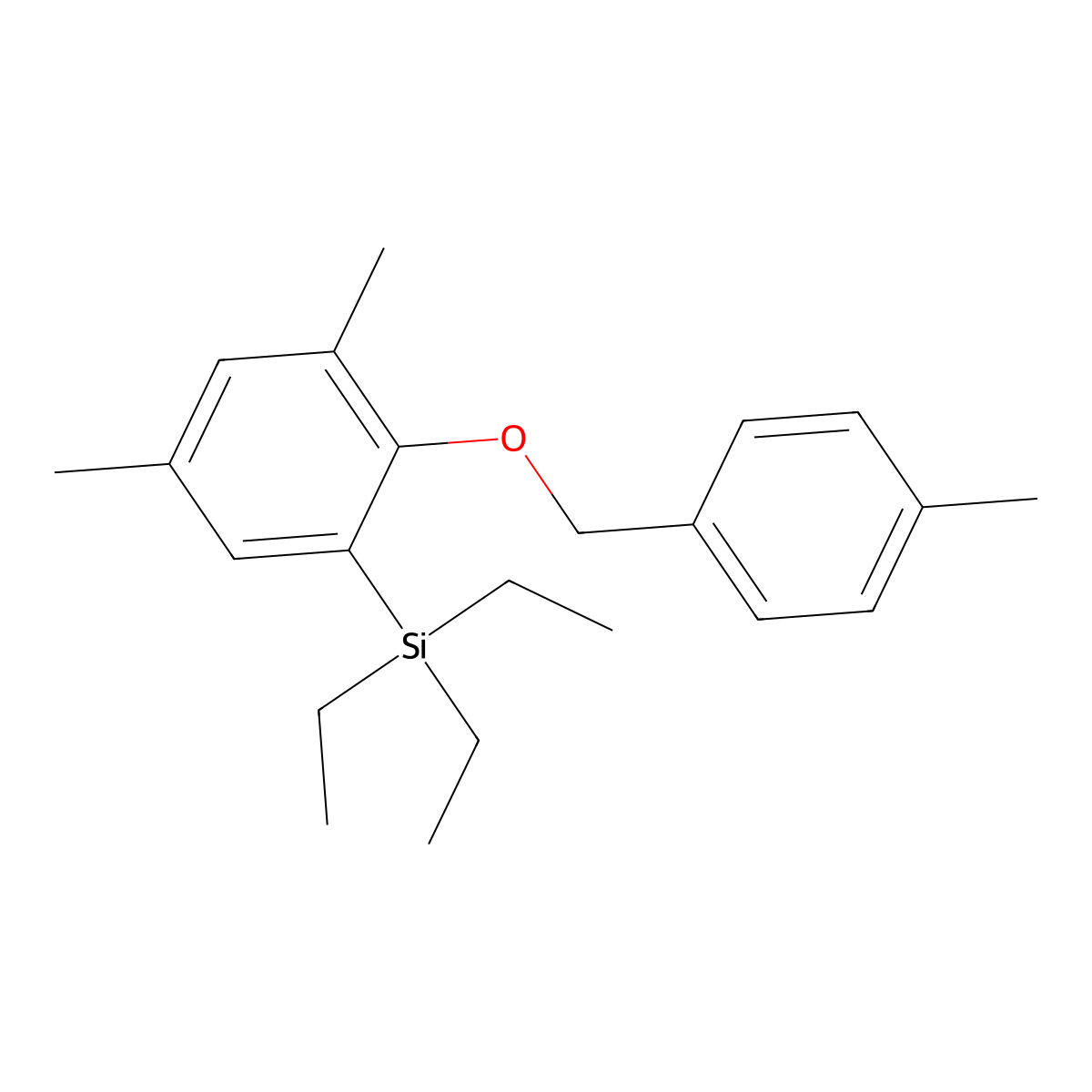 (3,5-Dimethyl-2-((4-methylbenzyl)oxy)phenyl)triethylsilane molecular structure, CAS 3002528-86-8