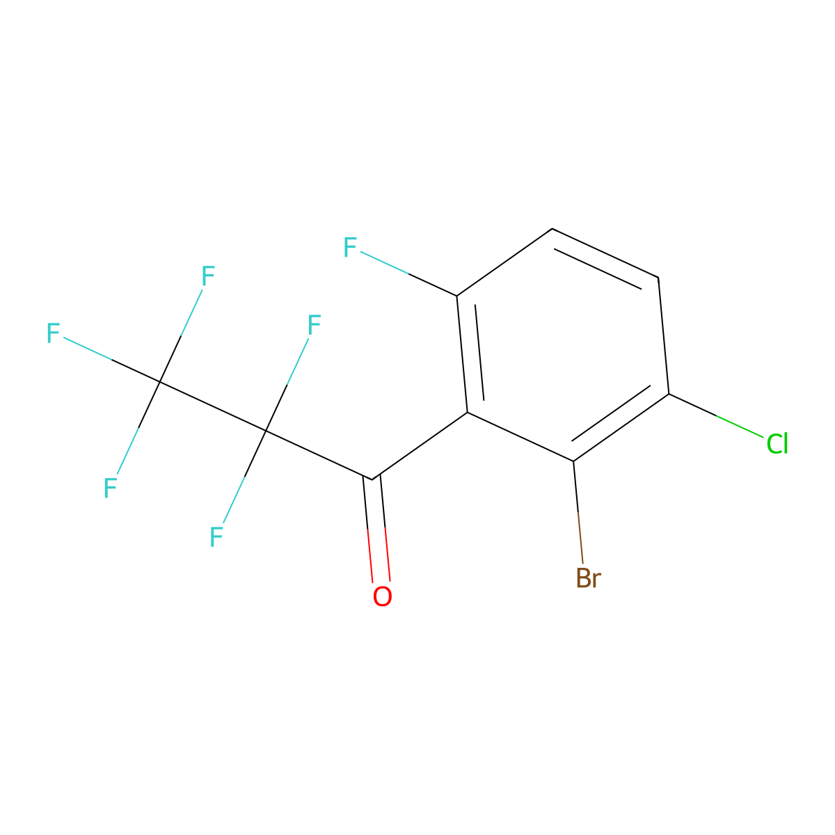 1-(2-Bromo-3-chloro-6-fluorophenyl)-2,2,3,3,3-pentafluoropropan-1-one molecular structure, CAS 3002528-94-8