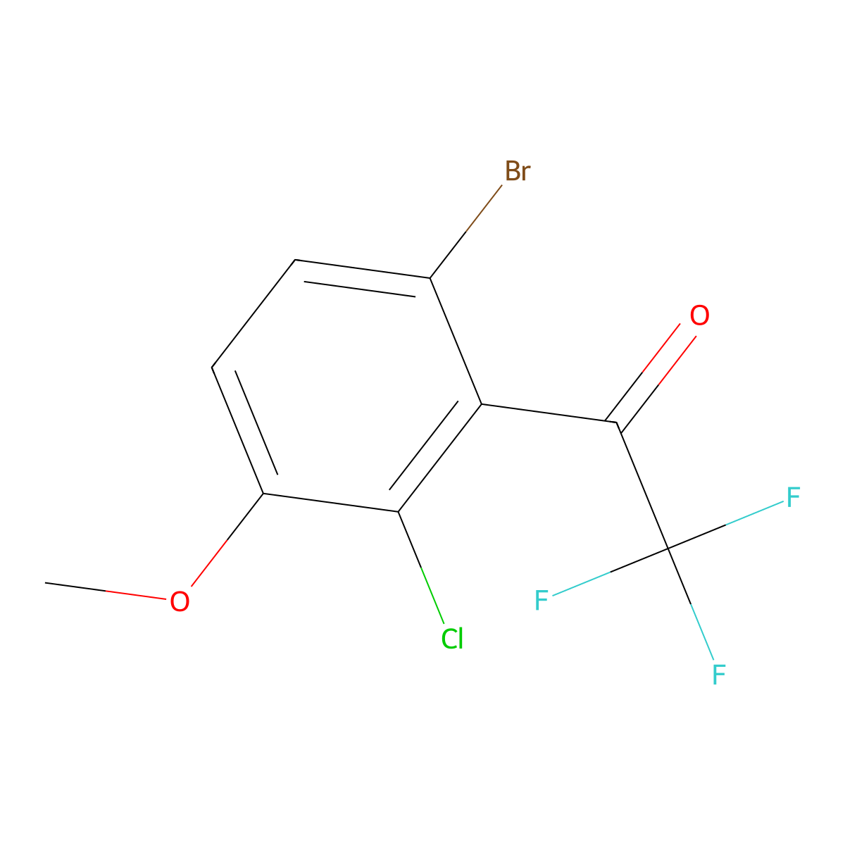 1-(6-Bromo-2-chloro-3-methoxyphenyl)-2,2,2-trifluoroethanone molecular structure, CAS 3002529-06-5