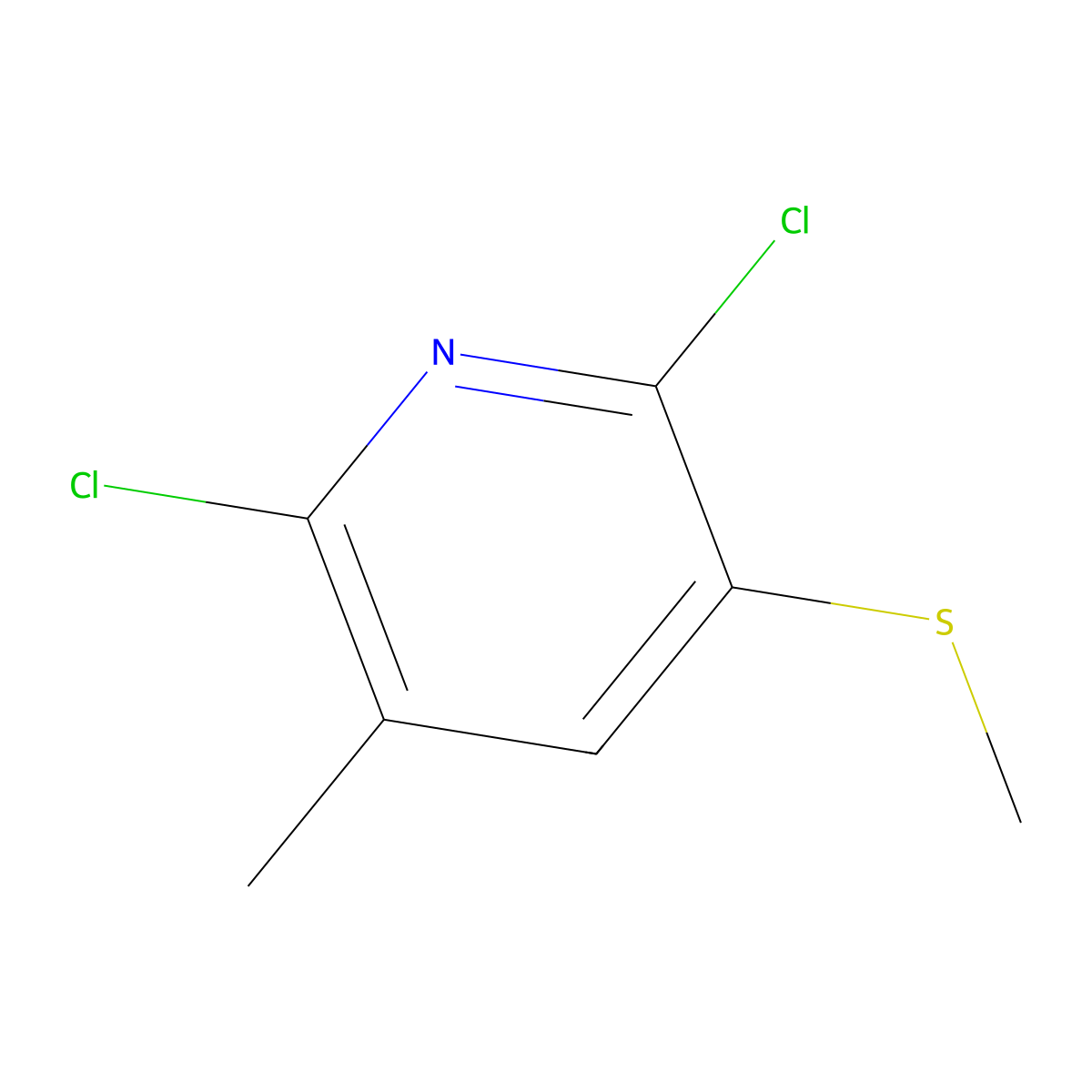 2,6-Dichloro-3-methyl-5-(methylthio)pyridine molecular structure, CAS 3002529-15-6