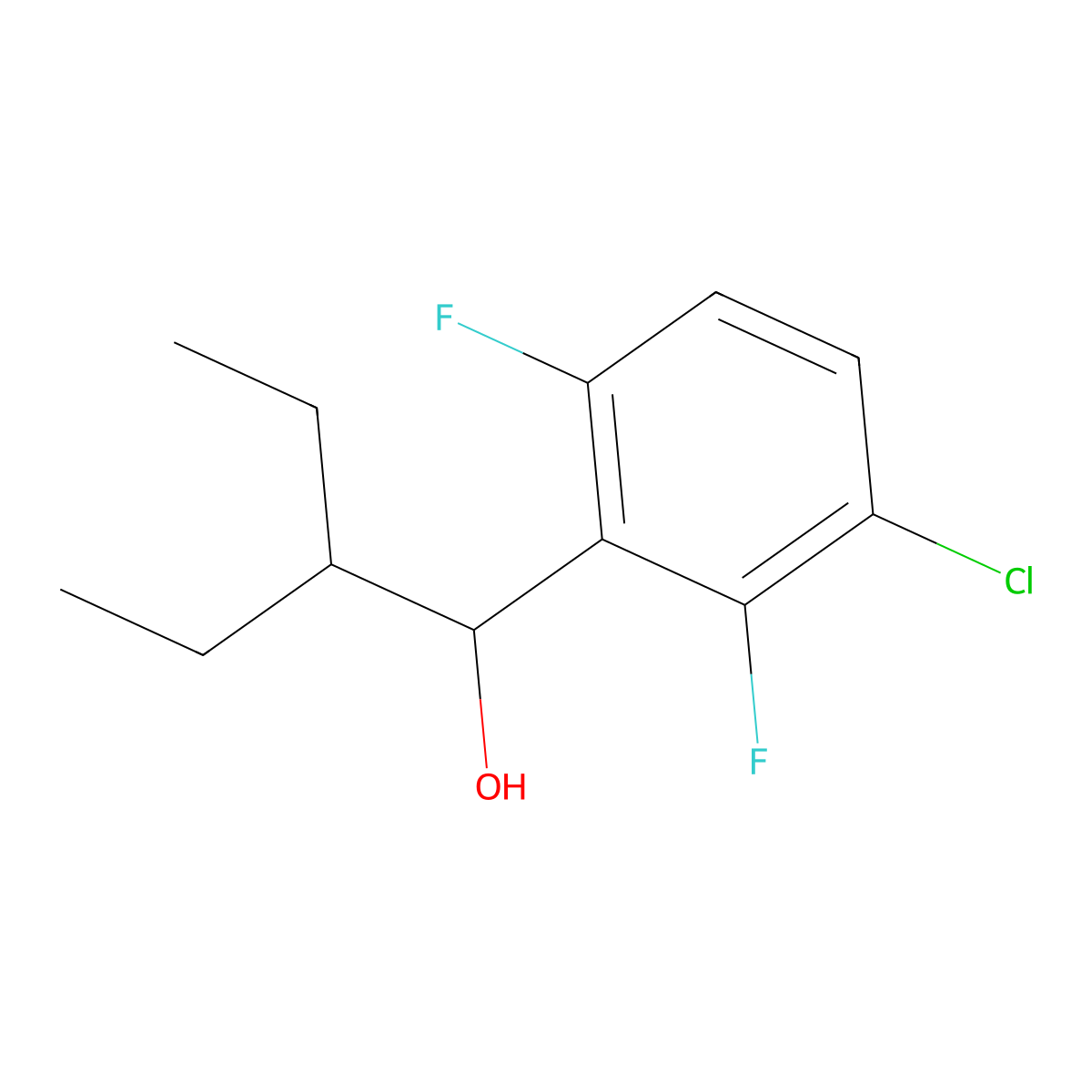 1-(3-Chloro-2,6-difluorophenyl)-2-ethylbutan-1-ol molecular structure, CAS 3002529-84-9