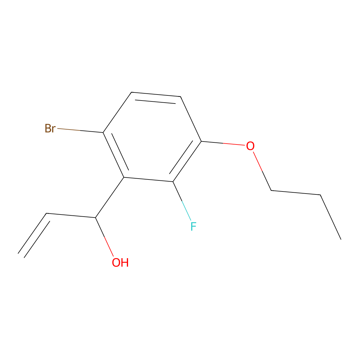 1-(6-Bromo-2-fluoro-3-propoxyphenyl)prop-2-en-1-ol molecular structure, CAS 3002529-93-0