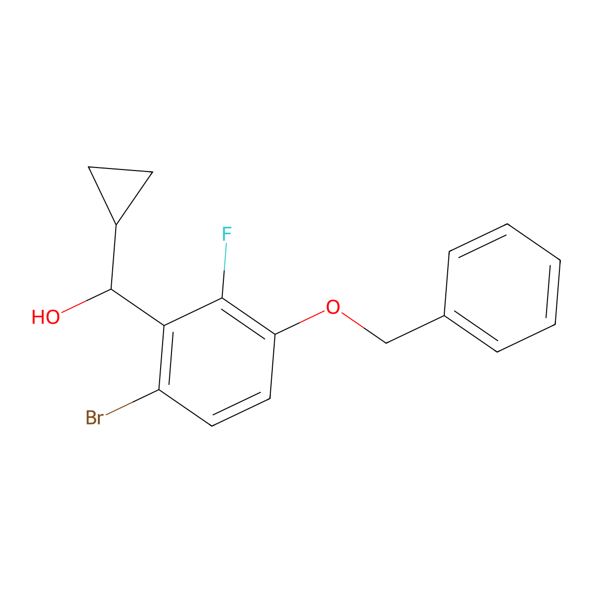 (3-(BenZyloxy)-6-bromo-2-fluorophenyl)(cyclopropyl)methanol molecular structure, CAS 3002530-44-8
