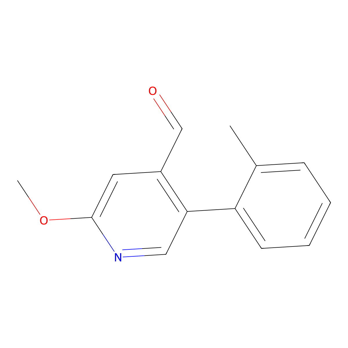 2-Methoxy-5-(o-tolyl)isonicotinaldehyde molecular structure, CAS 3002530-86-8