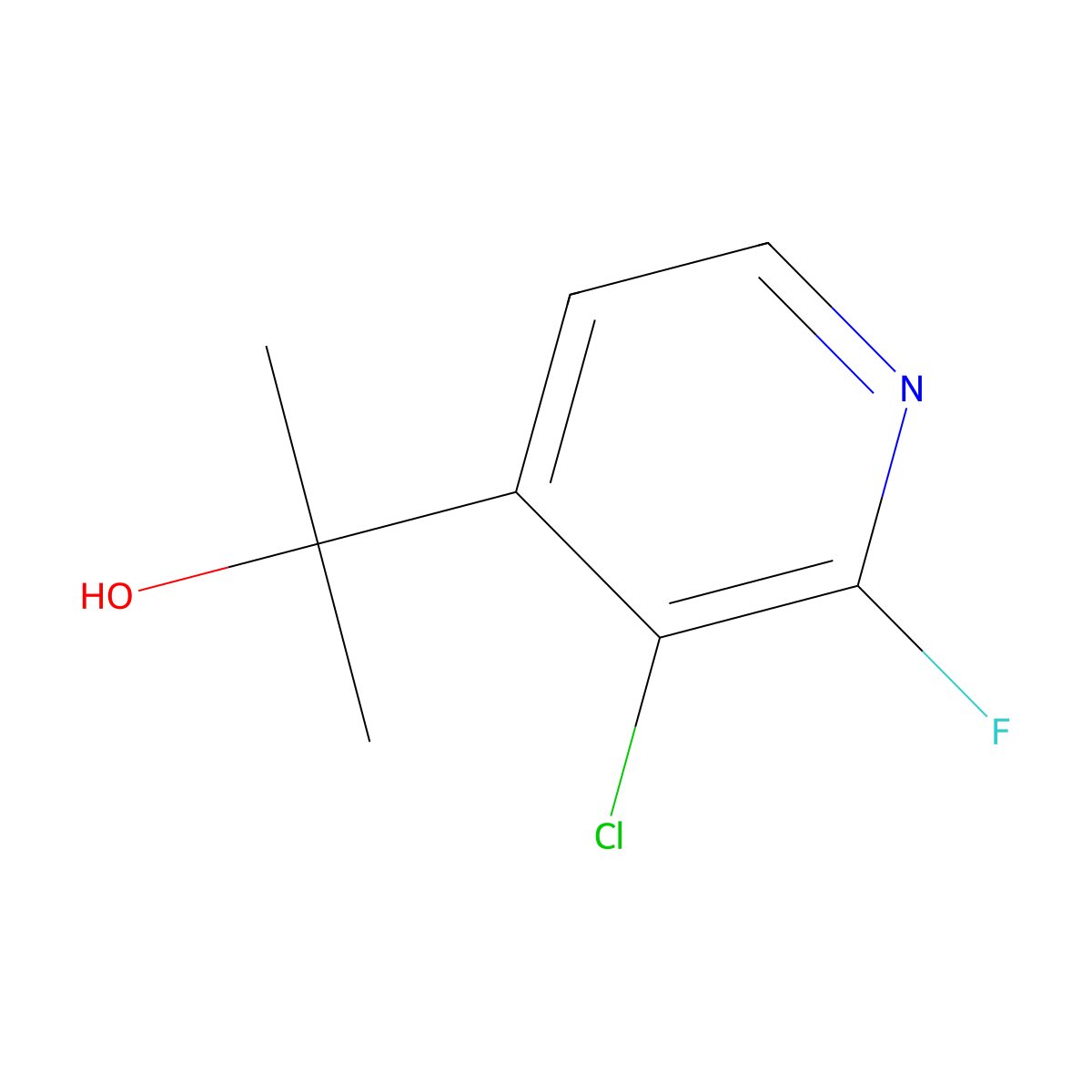2-(3-Chloro-2-fluoropyridin-4-yl)propan-2-ol molecular structure, CAS 3002531-20-3
