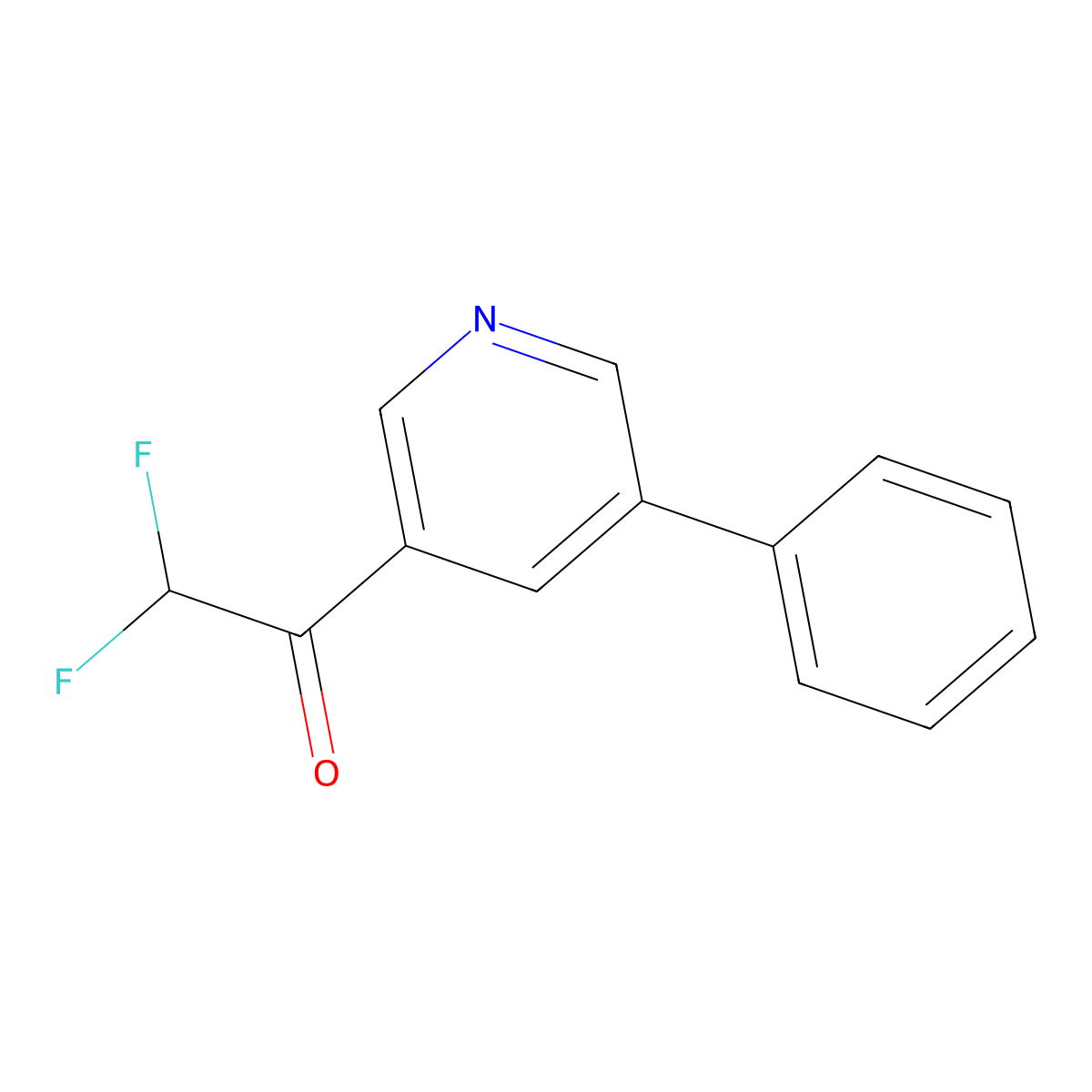 2,2-Difluoro-1-(5-phenylpyridin-3-yl)ethanone molecular structure, CAS 3002531-57-6