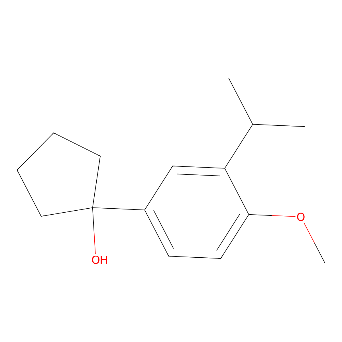 1-(3-Isopropyl-4-methoxyphenyl)cyclopentanol molecular structure, CAS 3002532-58-0