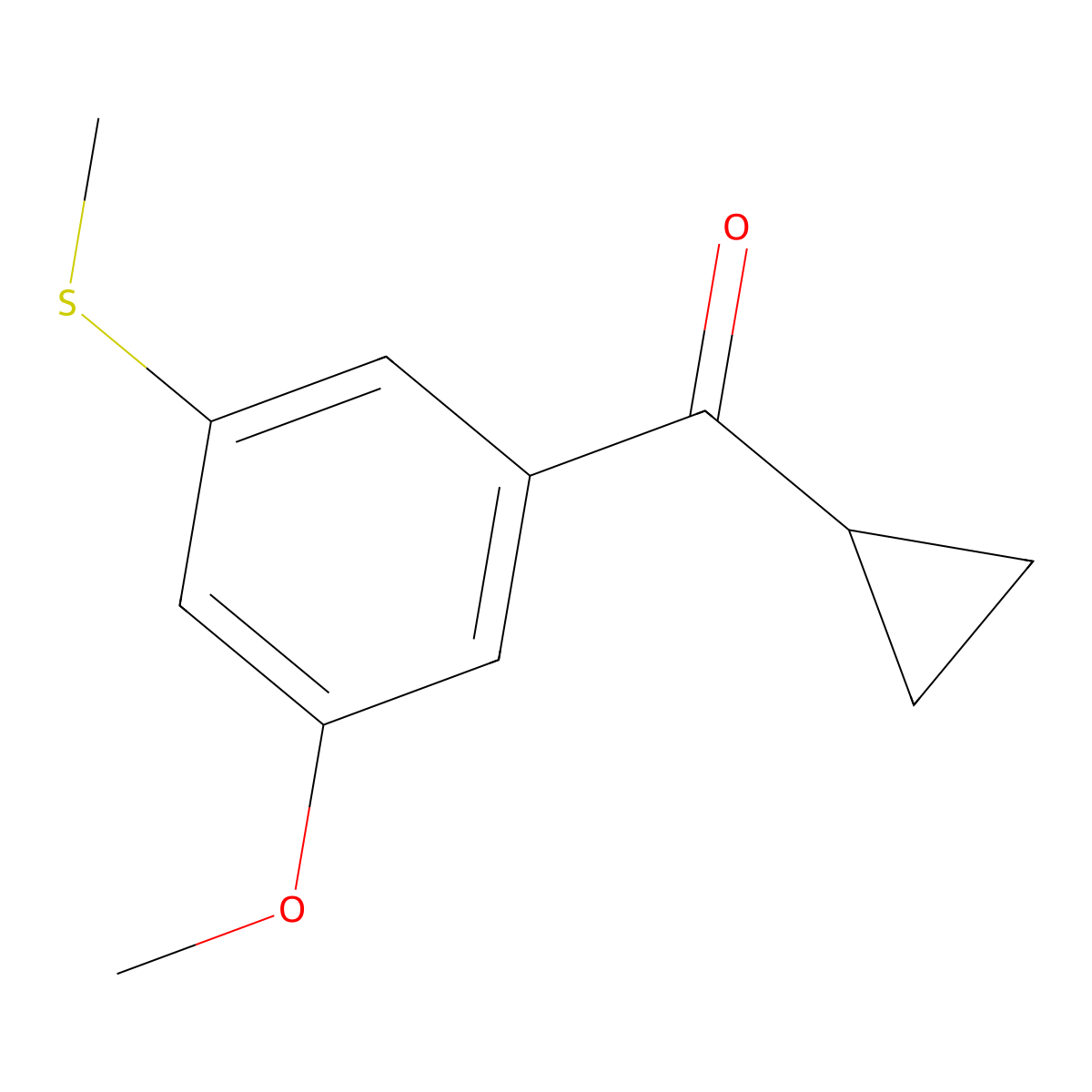 Cyclopropyl(3-methoxy-5-(methylthio)phenyl)methanone molecular structure, CAS 3002532-73-9