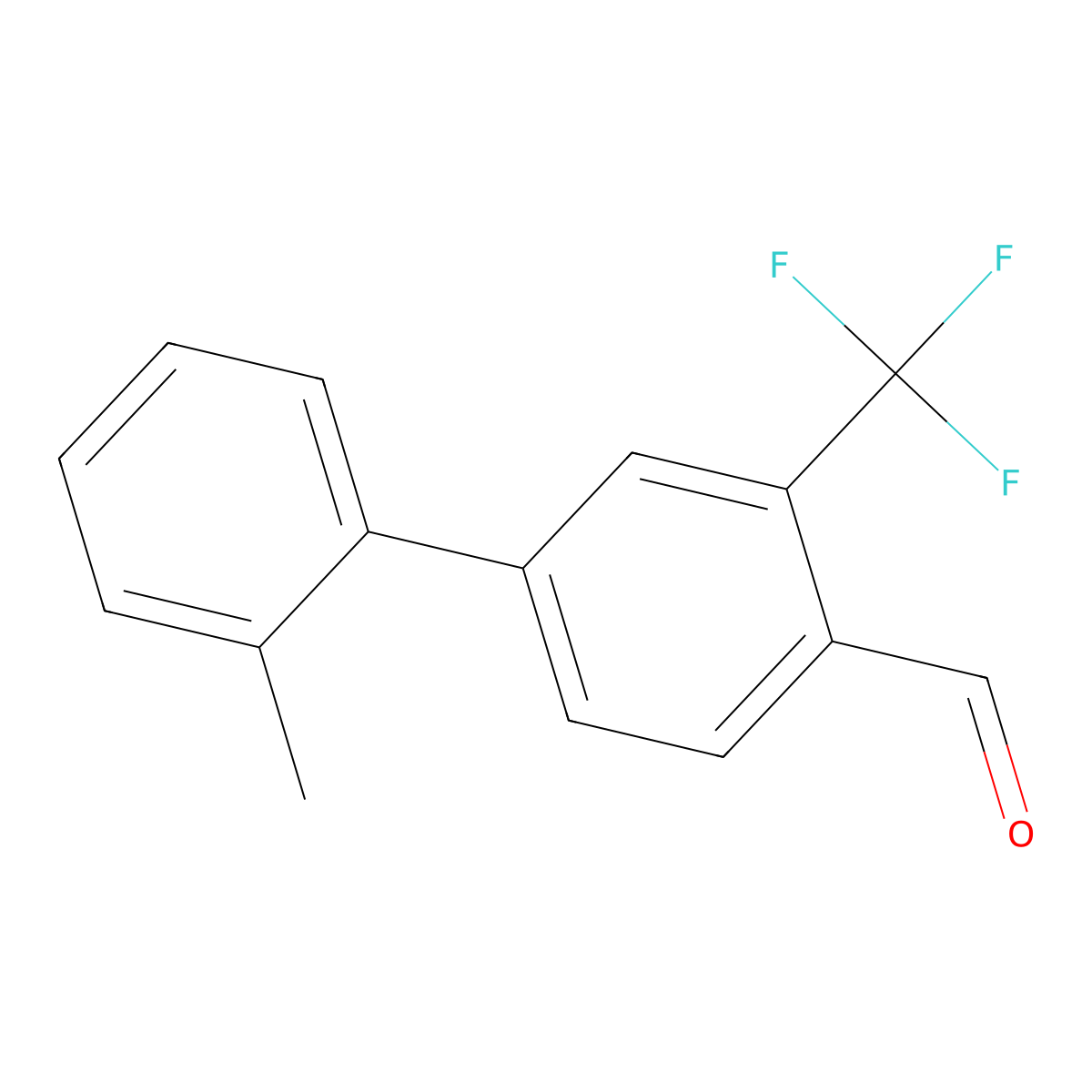 2'-Methyl-3-(trifluoromethyl)-[1,1'-biphenyl]-4-carbaldehyde molecular structure, CAS 3002533-08-3