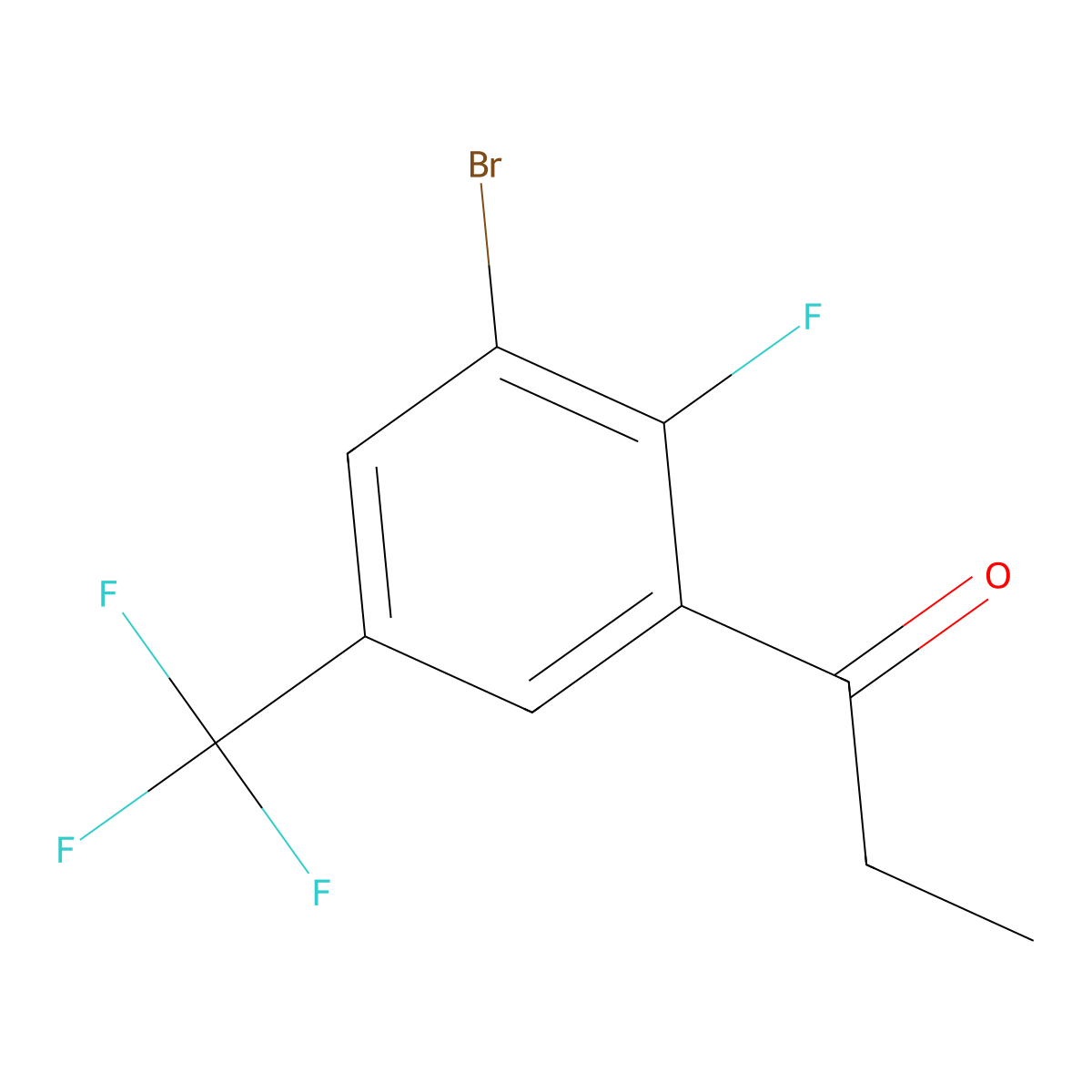 1-(3-Bromo-2-fluoro-5-(trifluoromethyl)phenyl)propan-1-one molecular structure, CAS 3002533-25-4