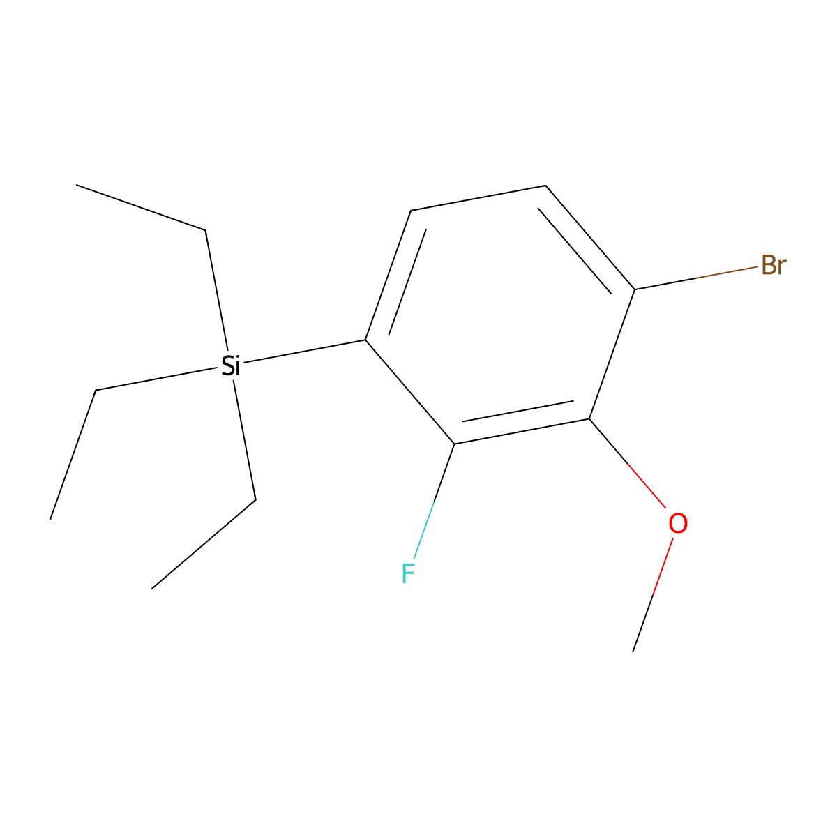 (4-Bromo-2-fluoro-3-methoxyphenyl)triethylsilane molecular structure, CAS 3002533-44-7