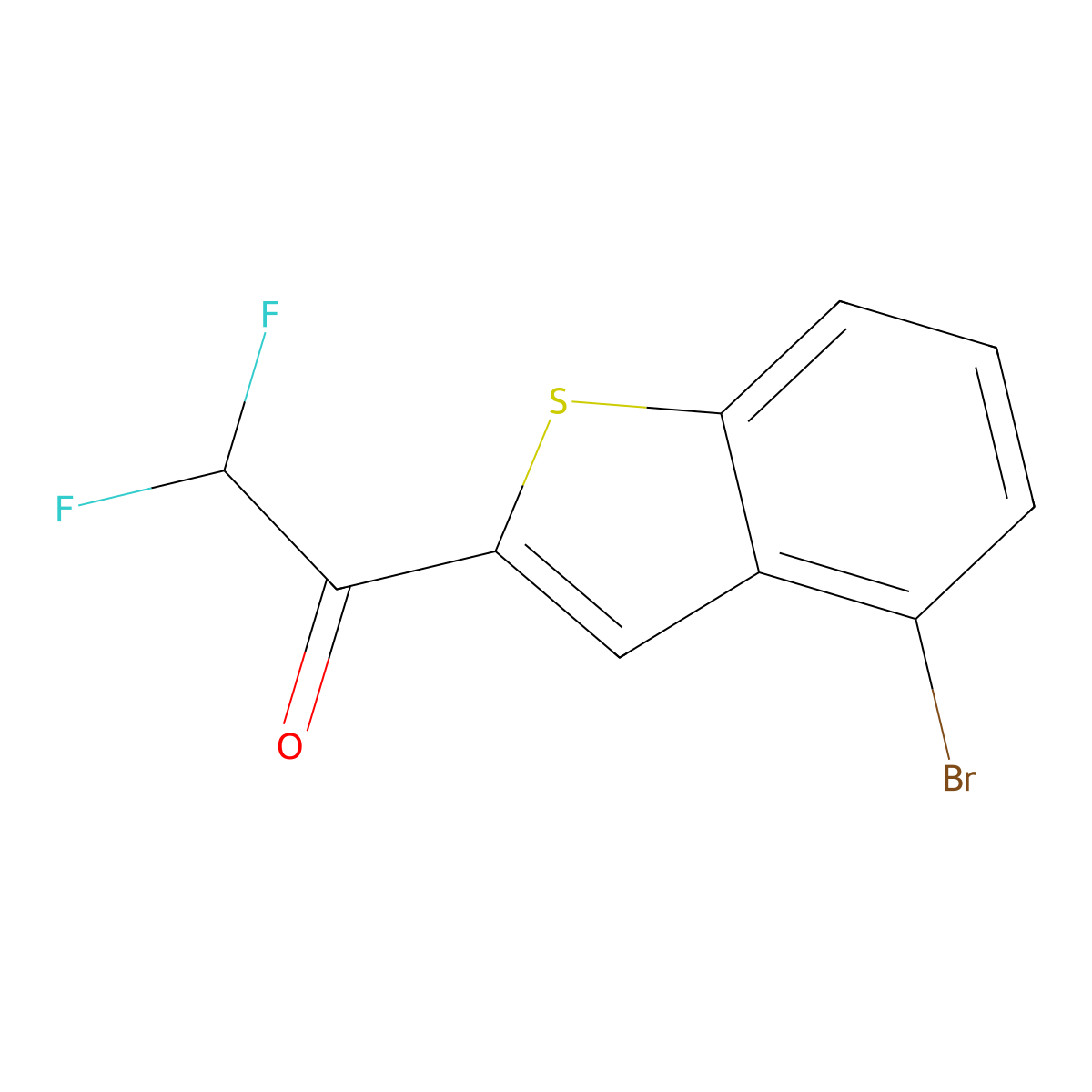 1-(4-BromobenZo[b]thiophen-2-yl)-2,2-difluoroethanone molecular structure, CAS 3002533-83-4