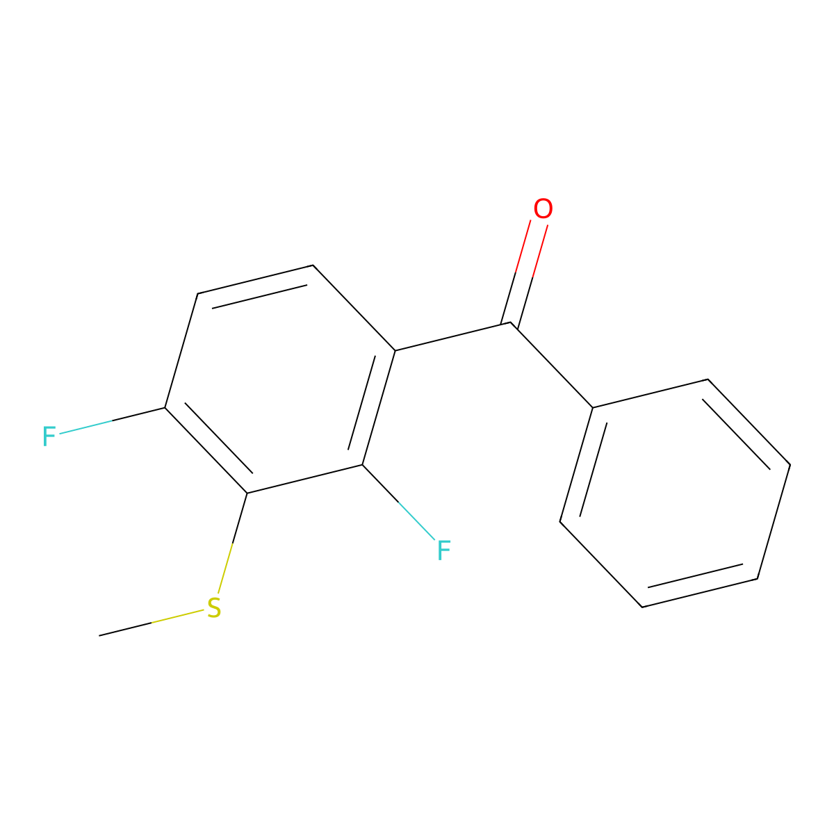 (2,4-Difluoro-3-(methylthio)phenyl)(phenyl)methanone molecular structure, CAS 3002534-08-6