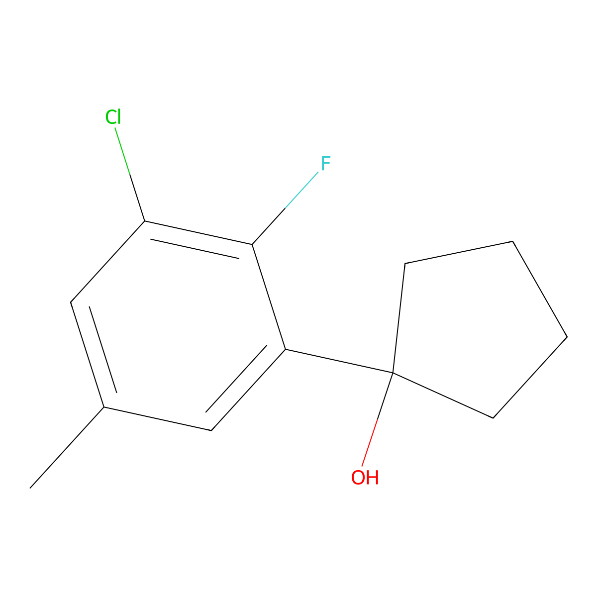 1-(3-Chloro-2-fluoro-5-methylphenyl)cyclopentanol molecular structure, CAS 3002534-26-8