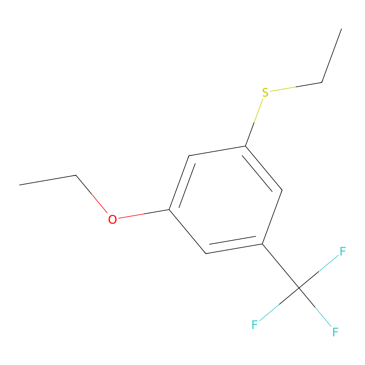 (3-Ethoxy-5-(trifluoromethyl)phenyl)(ethyl)sulfane molecular structure, CAS 3002535-44-3