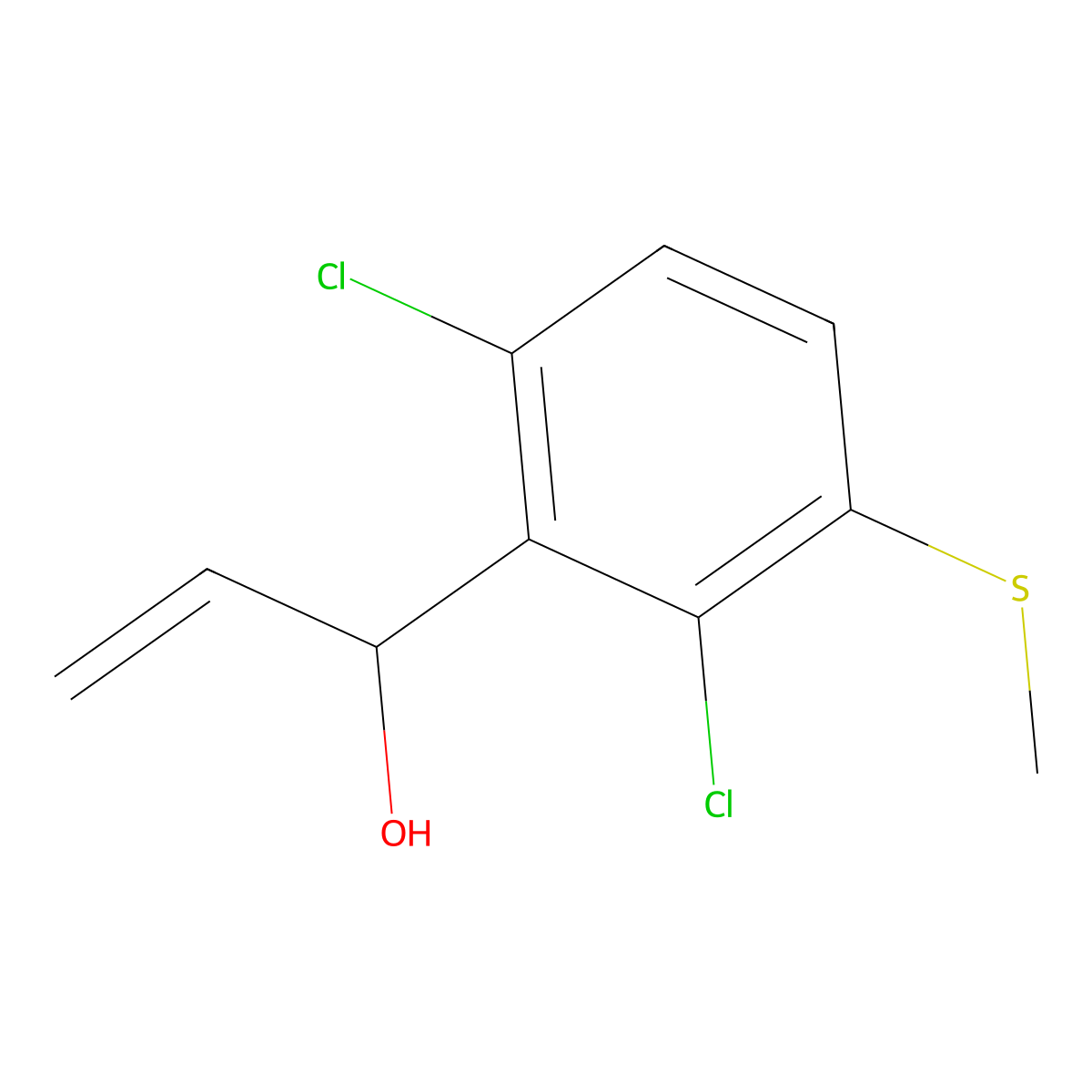 1-(2,6-Dichloro-3-(methylthio)phenyl)prop-2-en-1-ol molecular structure, CAS 3002535-50-1