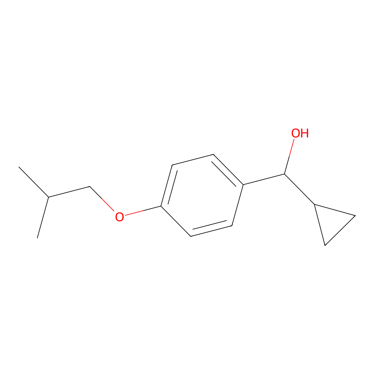Cyclopropyl(4-isobutoxyphenyl)methanol molecular structure, CAS 3002535-95-4