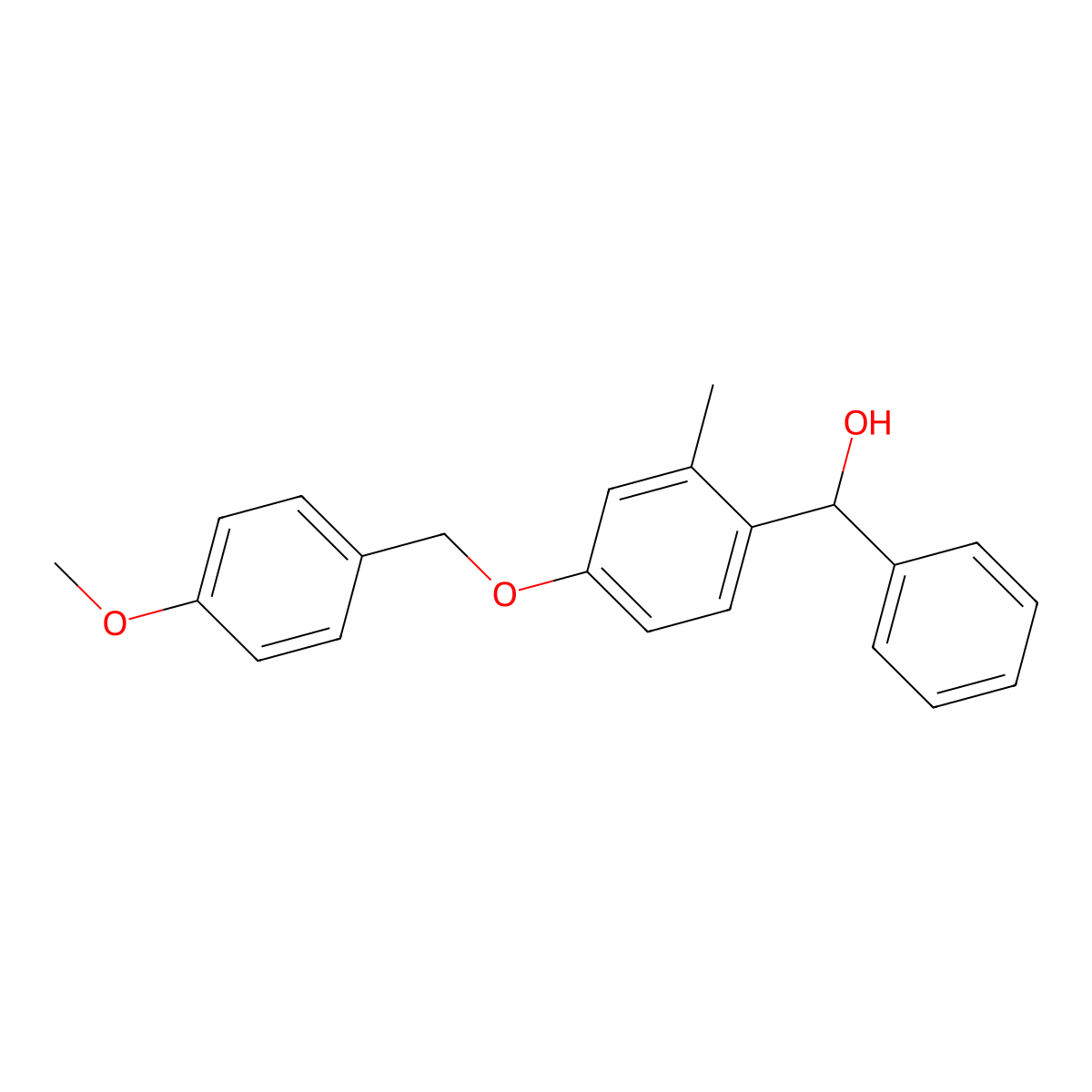 (4-((4-Methoxybenzyl)oxy)-2-methylphenyl)(phenyl)methanol molecular structure, CAS 3002536-76-4